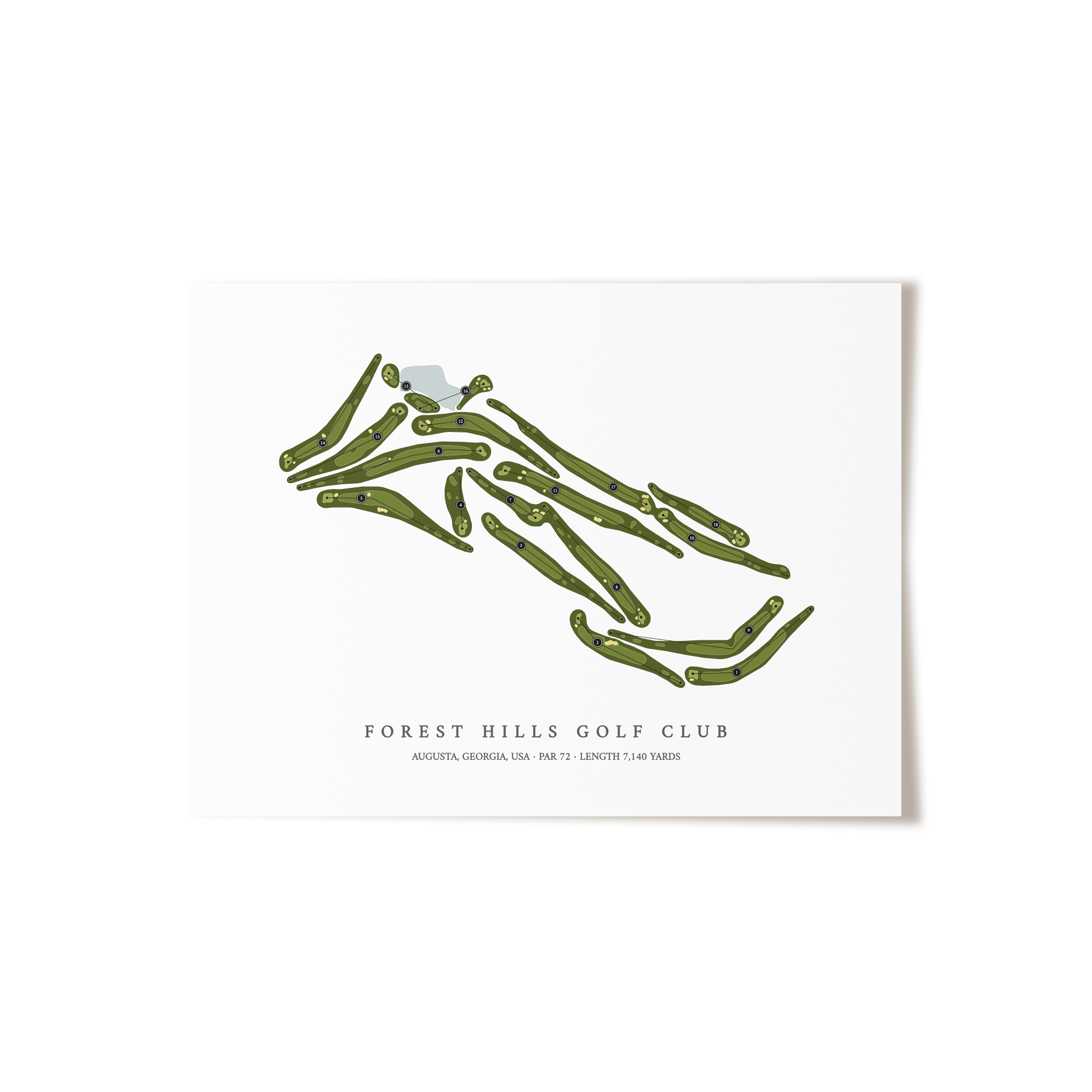 Forest Hills Golf Club | Golf Course Map | Unframed