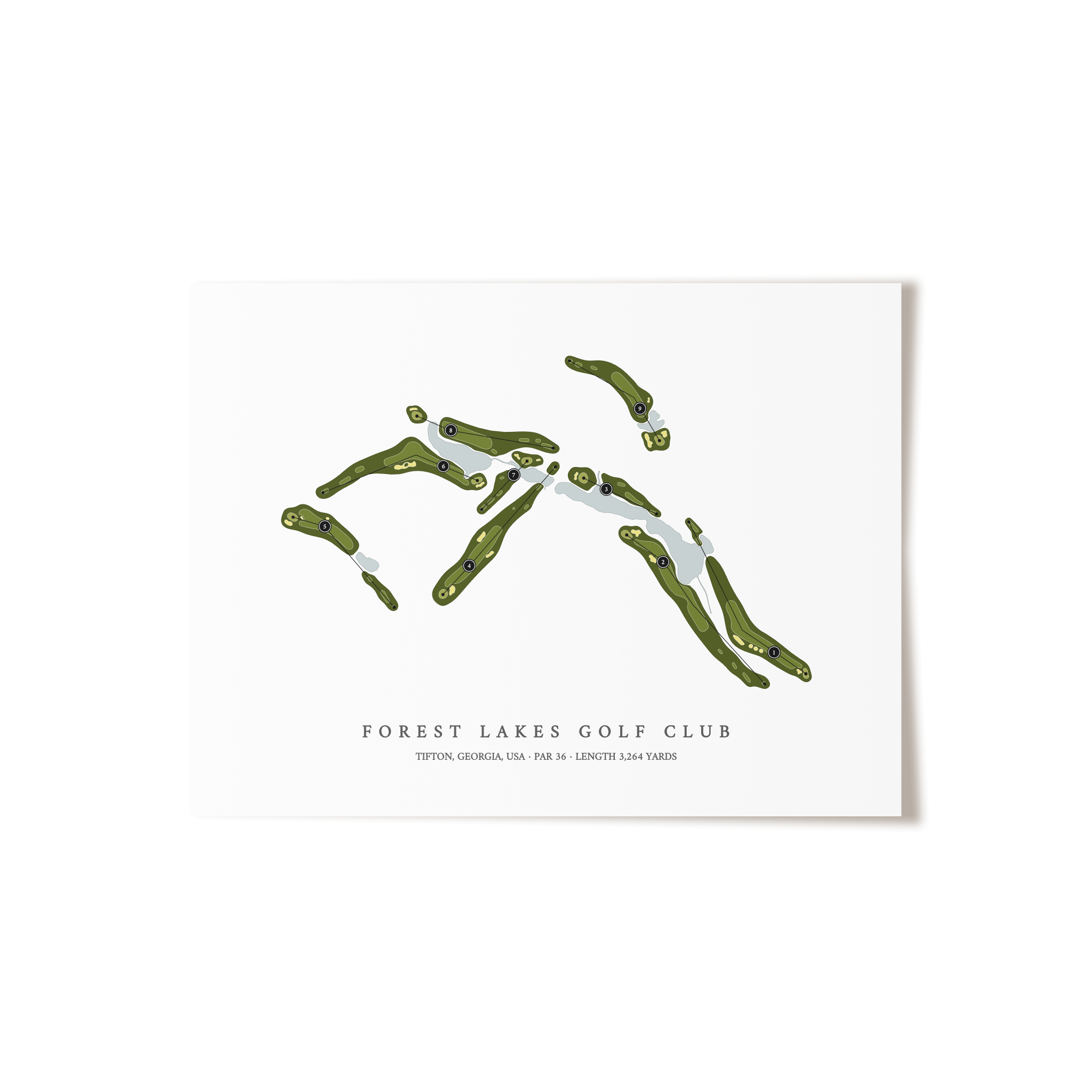 Forest Lakes Golf Club | Golf Course Map | Unframed