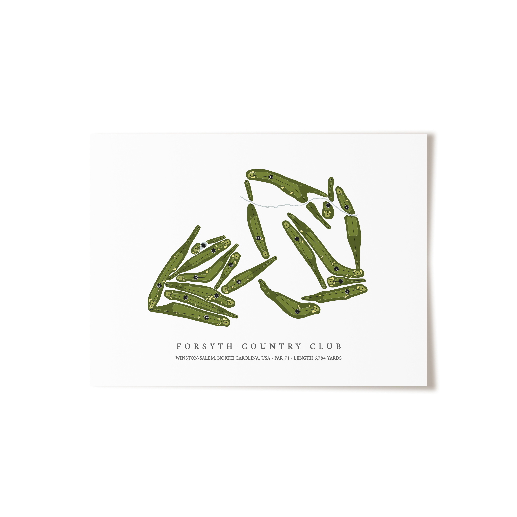 Forsyth Country Club | Golf Course Map | Unframed