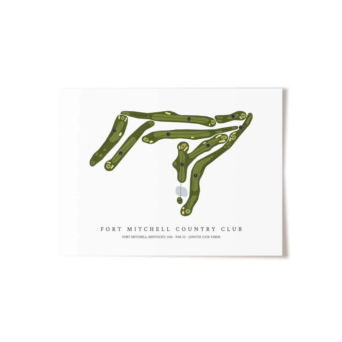 Fort Mitchell Country Club | Golf Course Map | Unframed