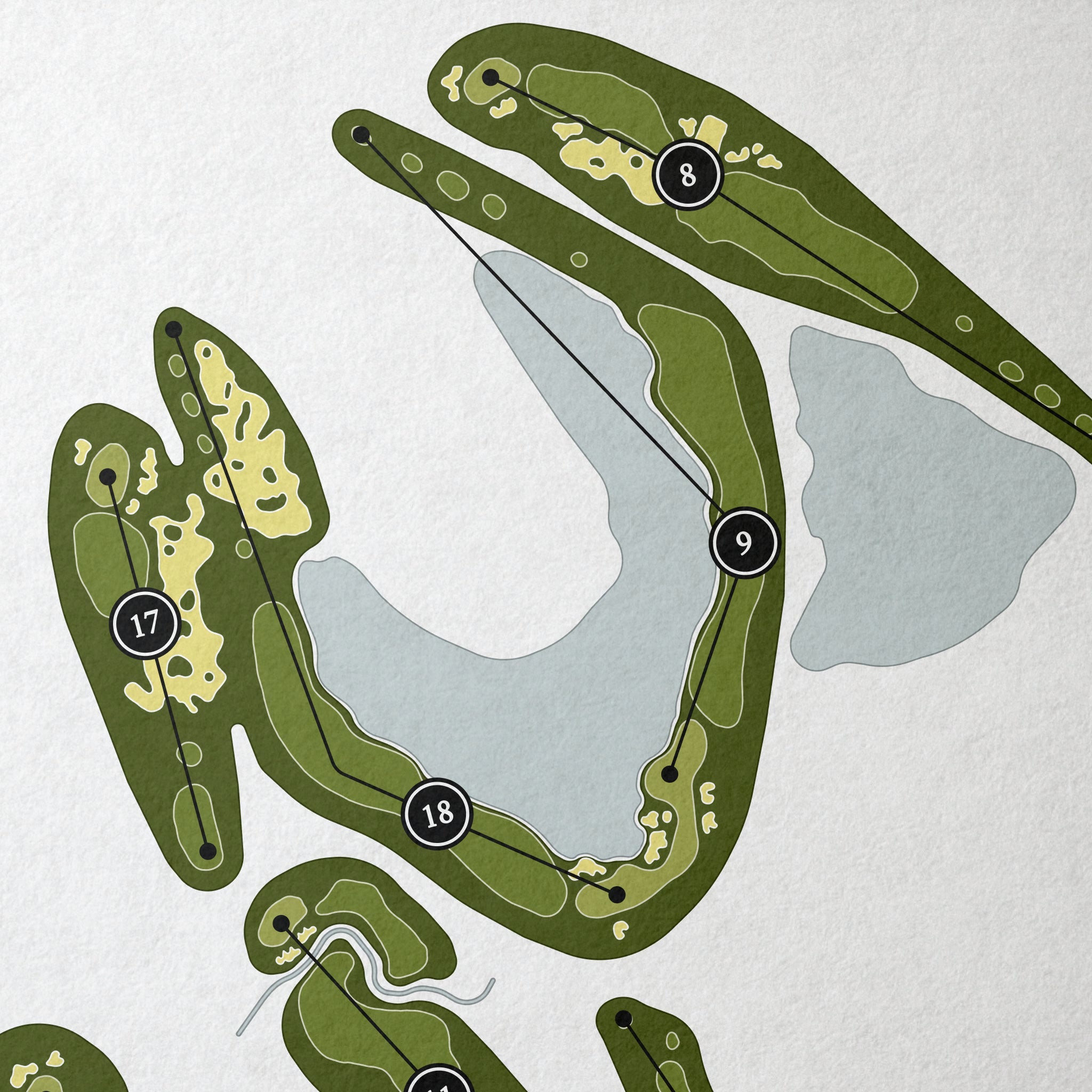 Four Bridges Country Club | Golf Course Map | Close Up