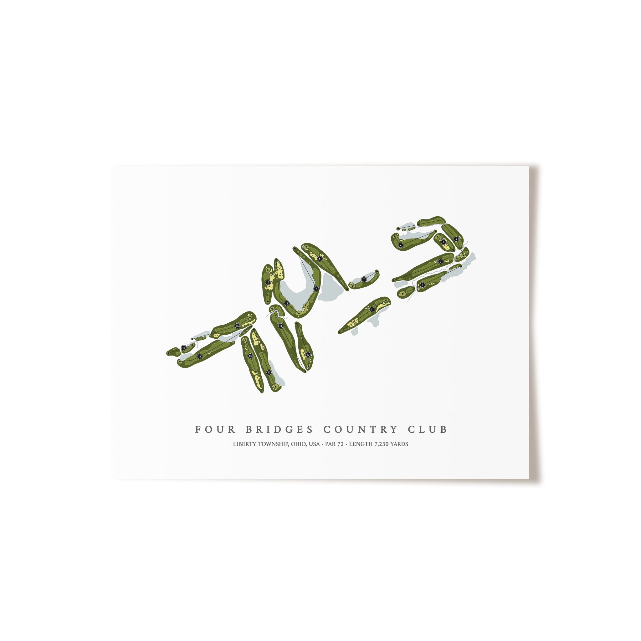 Four Bridges Country Club | Golf Course Map | Unframed