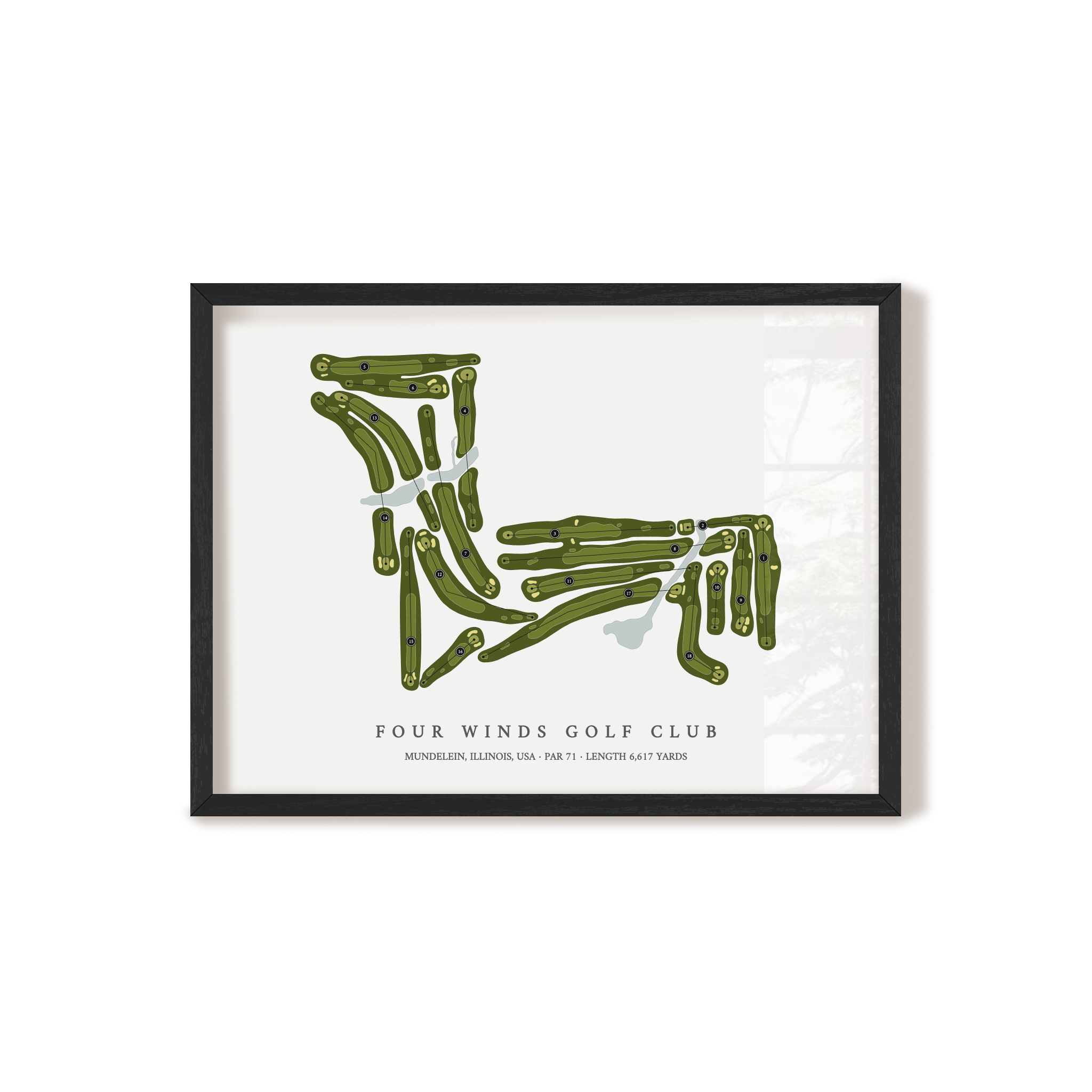 Four Winds Golf Club | Golf Course Map | Black Frame