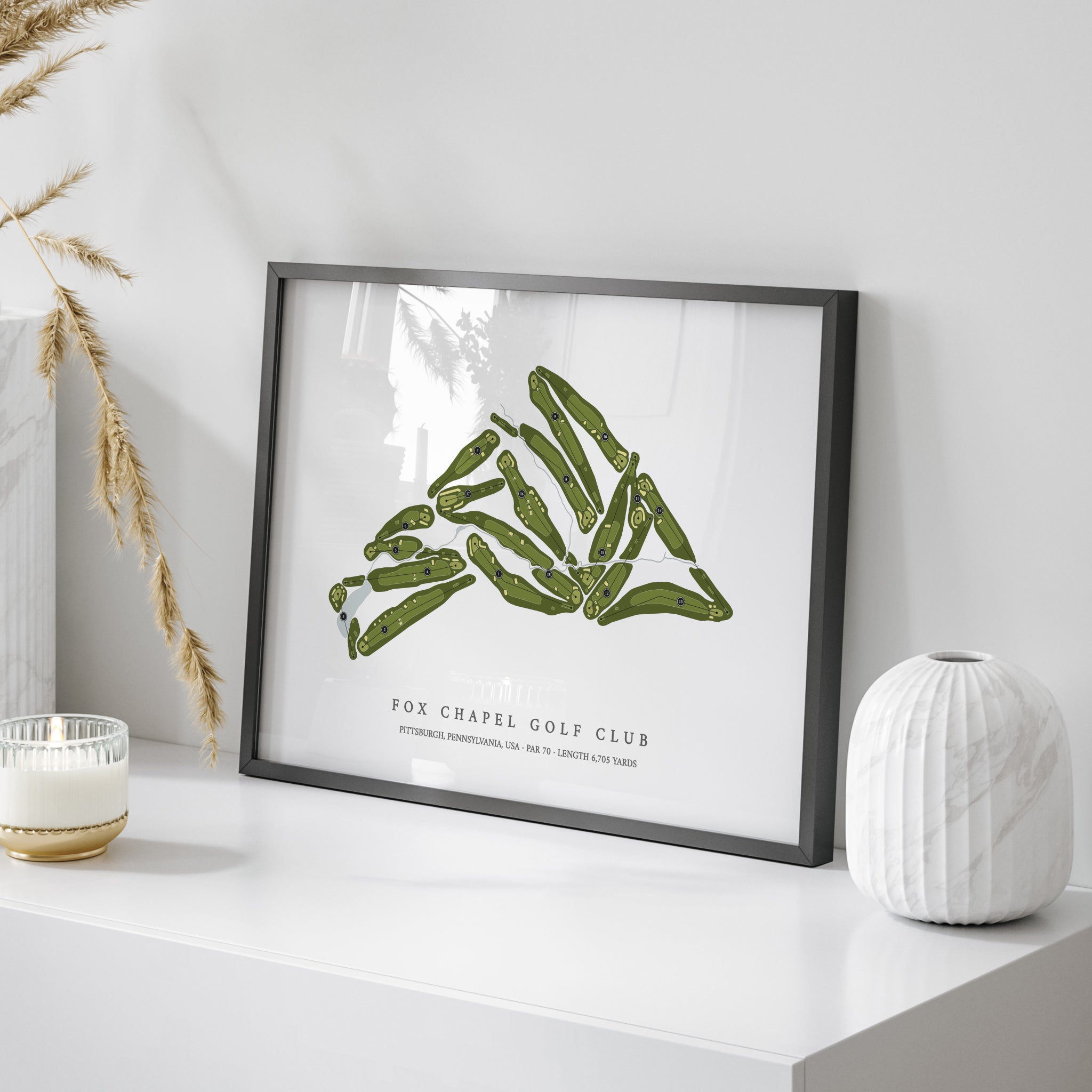 Fox Chapel Golf Club | Golf Course Print | On Table