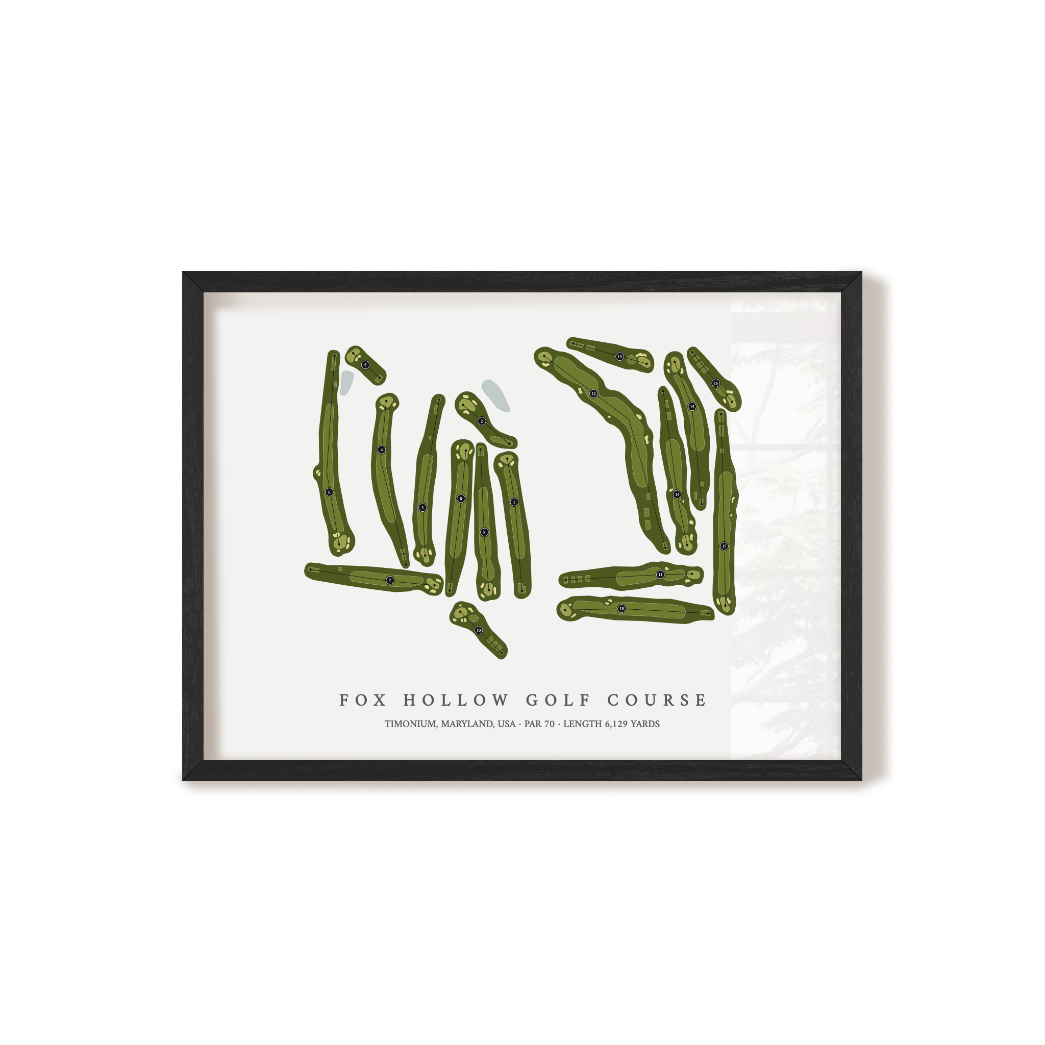 Fox Hollow Golf Course | Golf Course Print | Black Frame