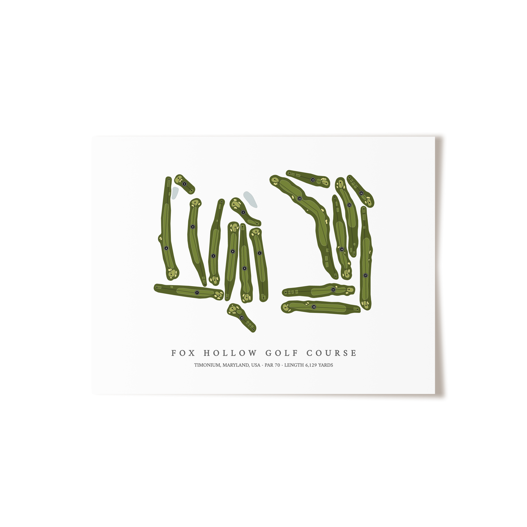 Fox Hollow Golf Course | Golf Course Print | Unframed