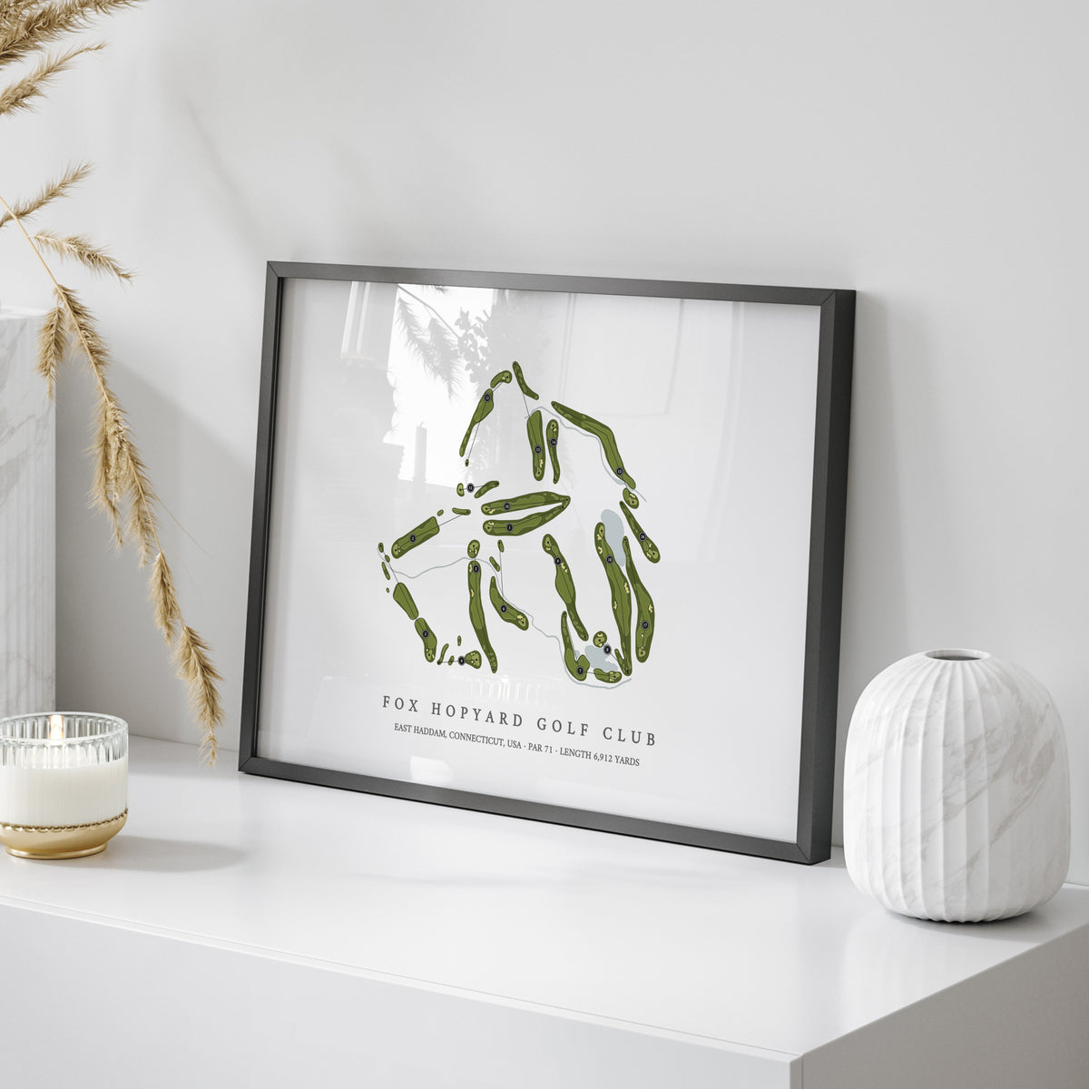 Fox Hopyard Golf Club | Golf Course Print | On Table