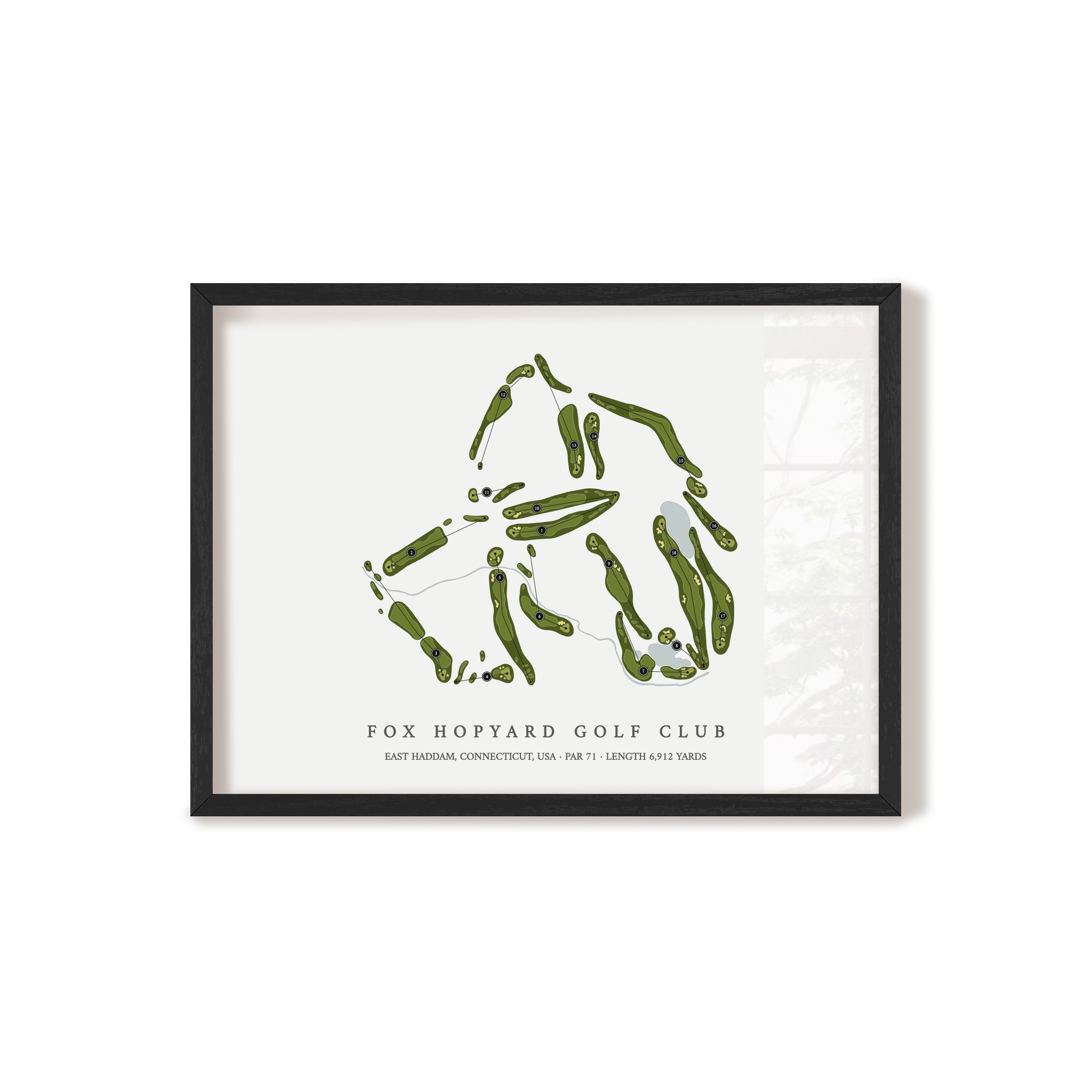Fox Hopyard Golf Club | Golf Course Map | Black Frame