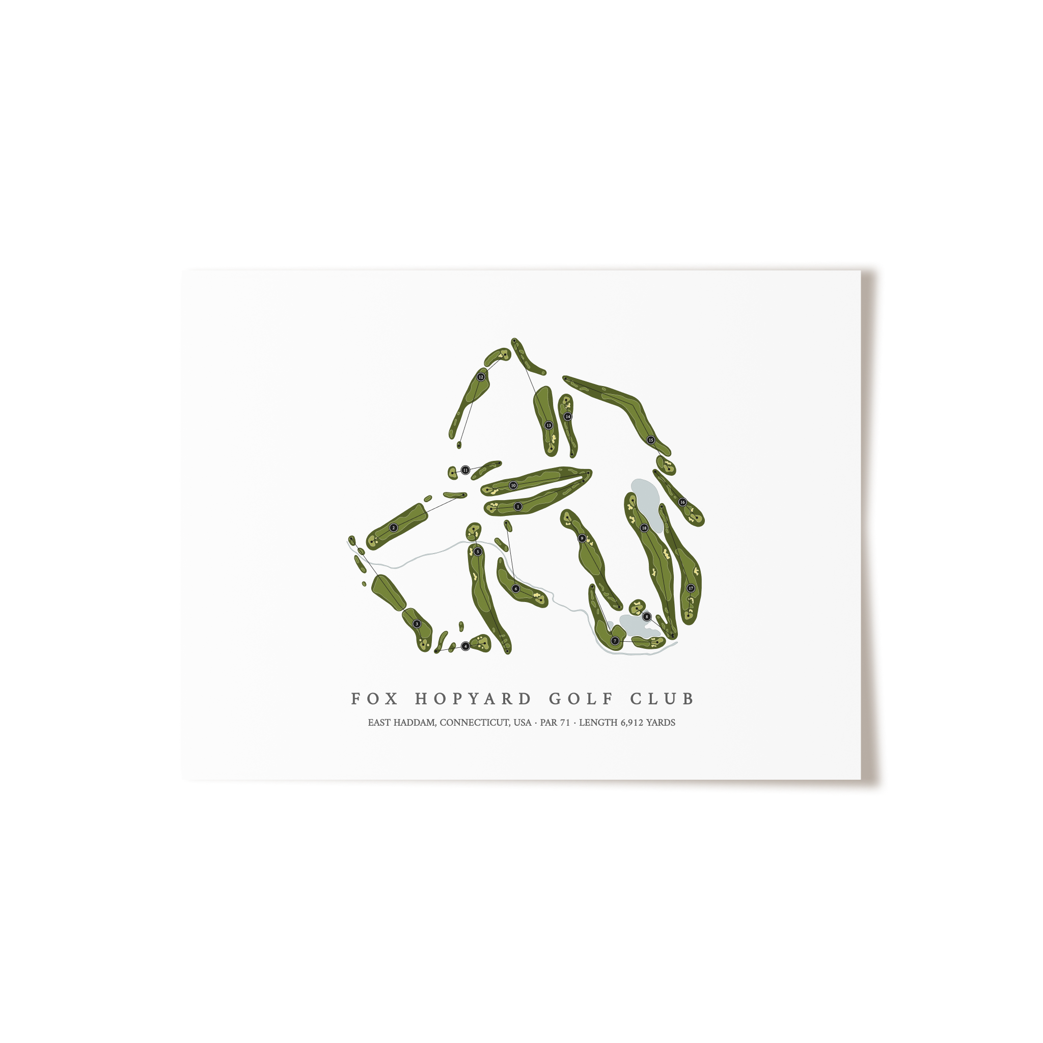 Fox Hopyard Golf Club | Golf Course Map | Unframed