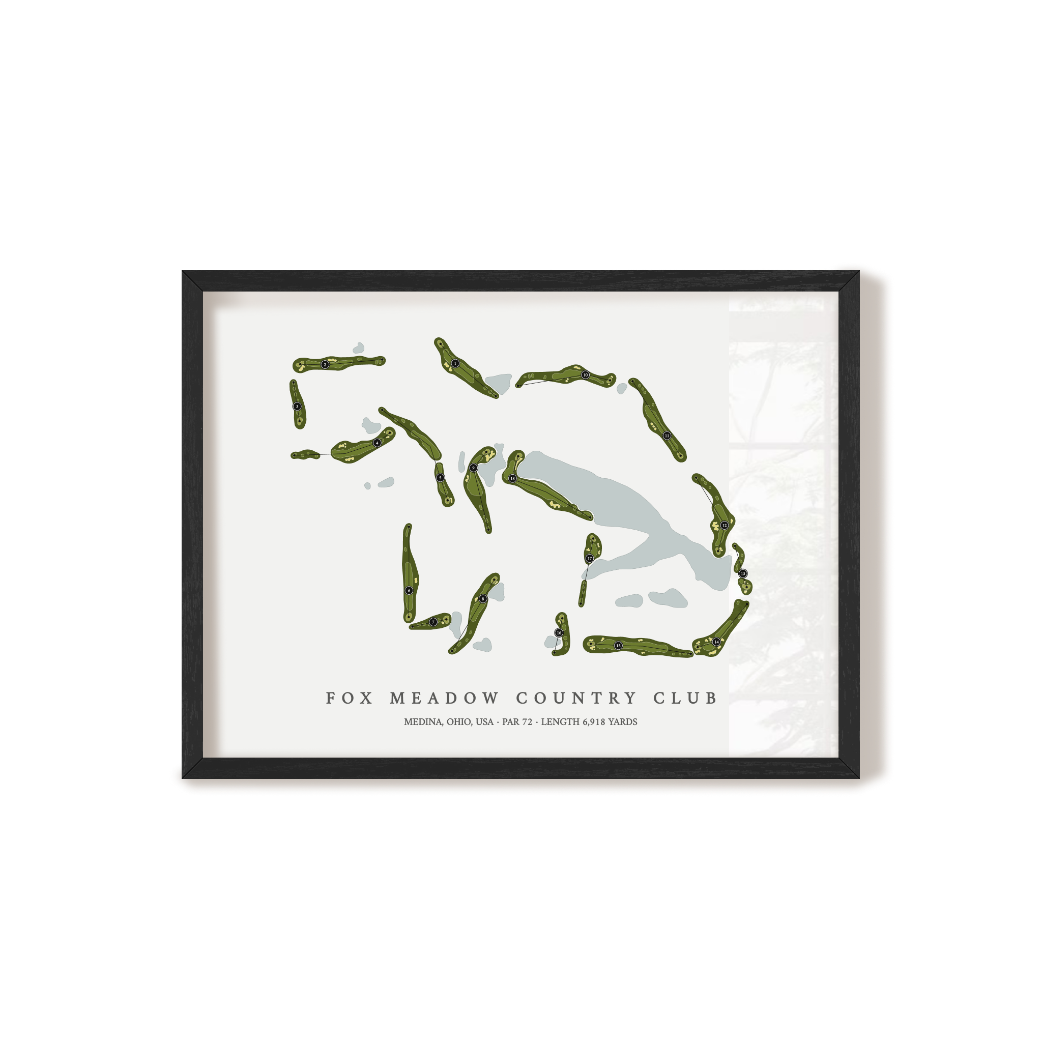 Fox Meadow Country Club | Golf Course Map | Black Frame