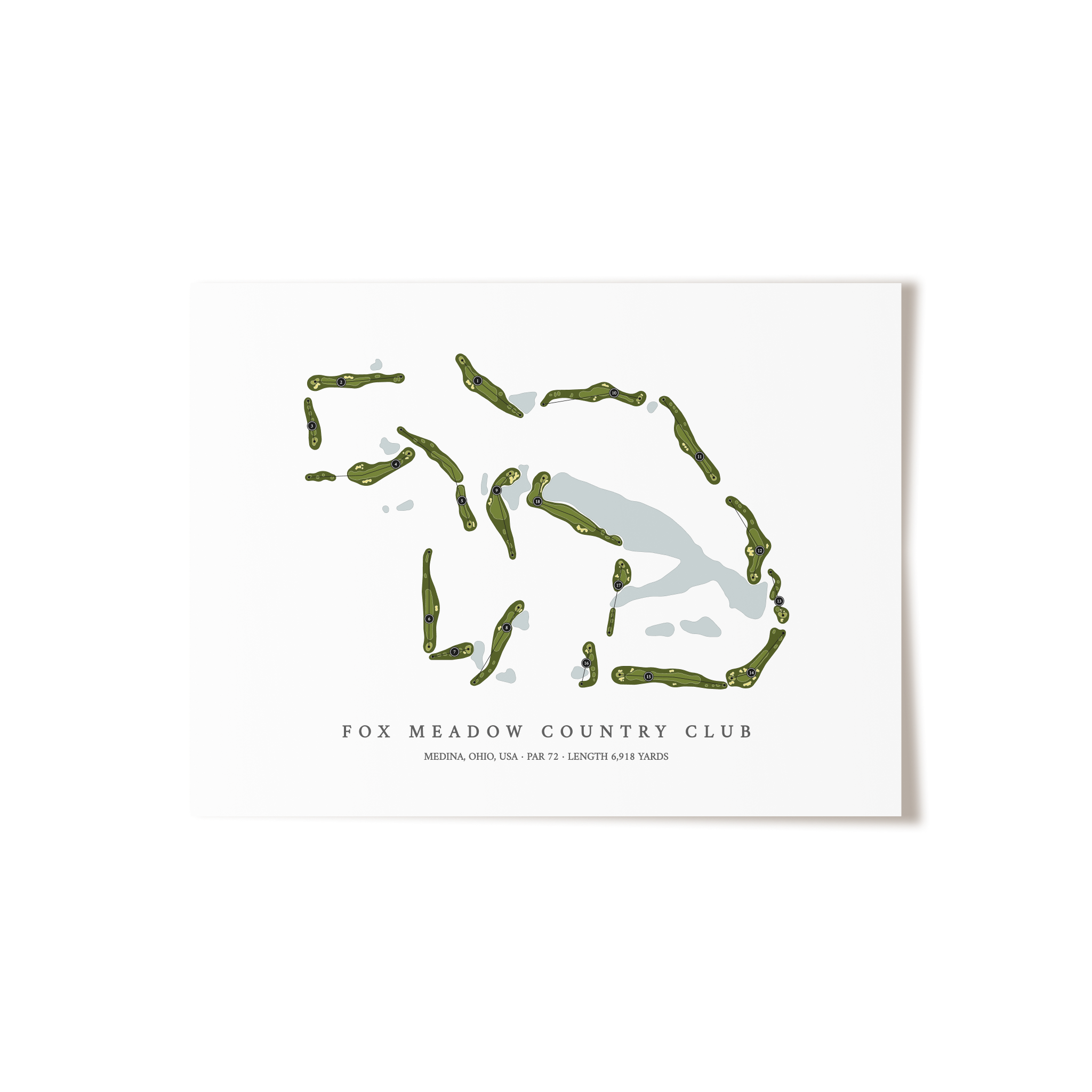 Fox Meadow Country Club | Golf Course Map | Unframed