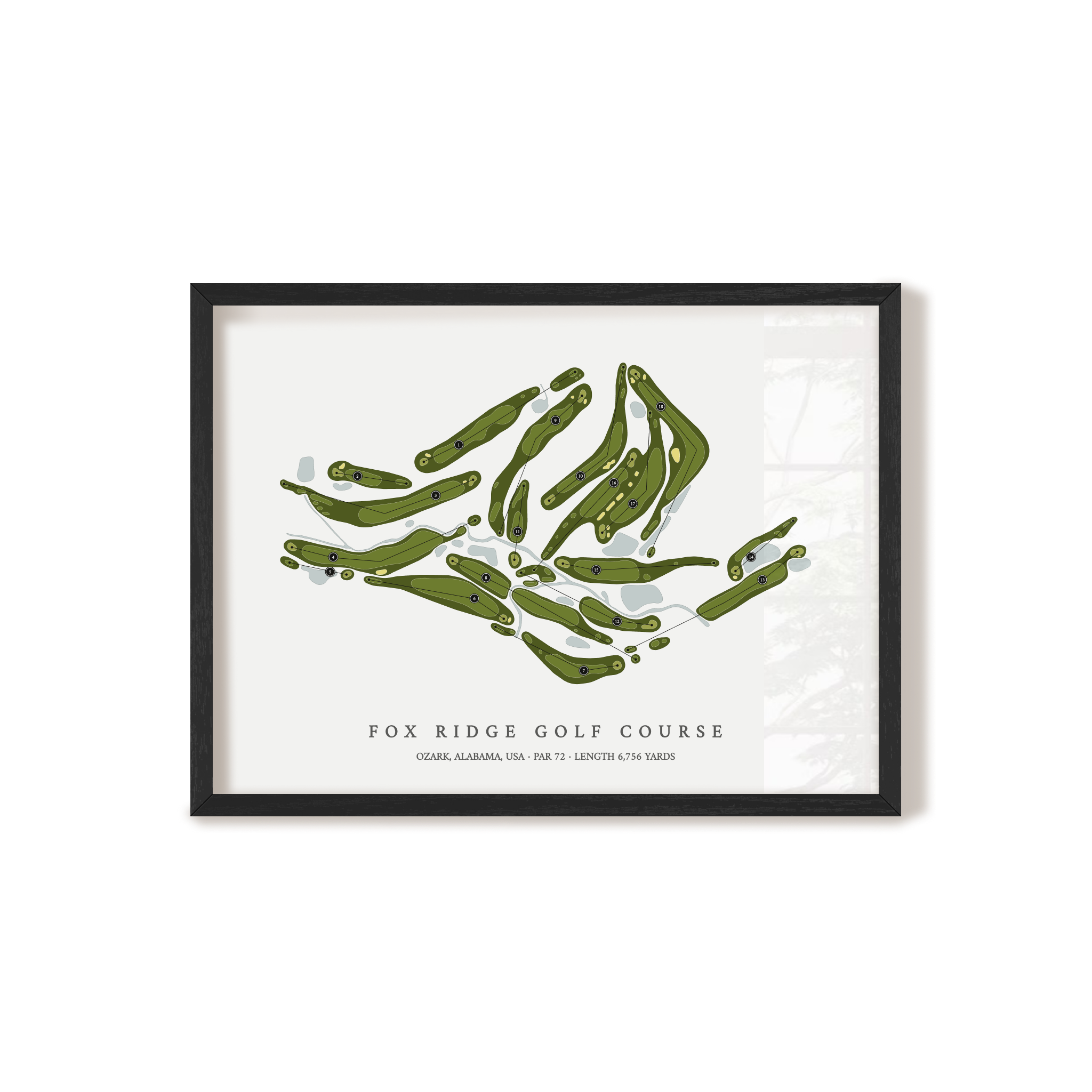 Fox Ridge Golf Course | Golf Course Map | Black Frame