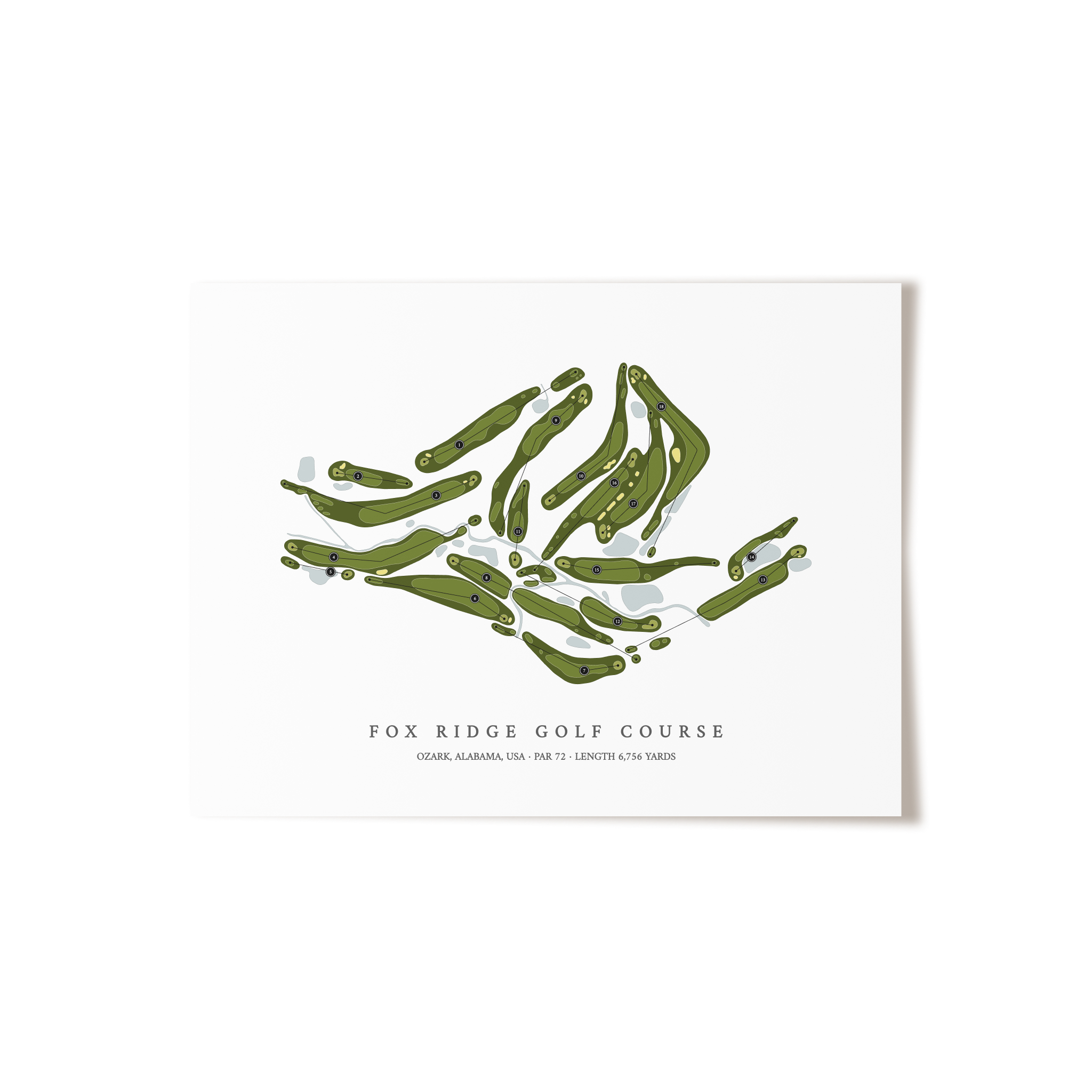 Fox Ridge Golf Course | Golf Course Map | Unframed