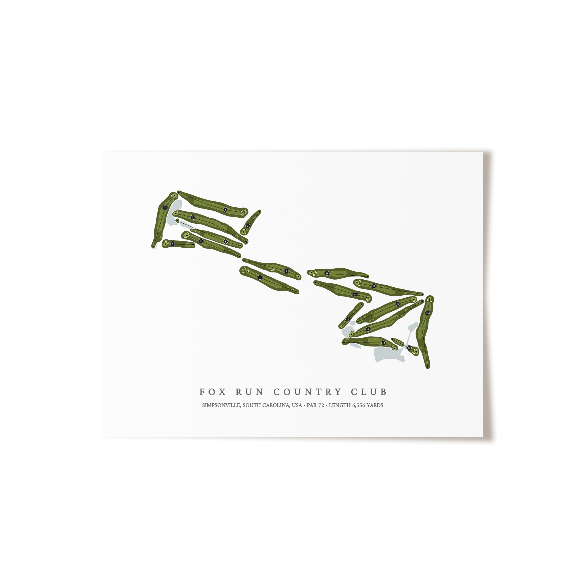 Fox Run Country Club | Golf Course Map | Unframed