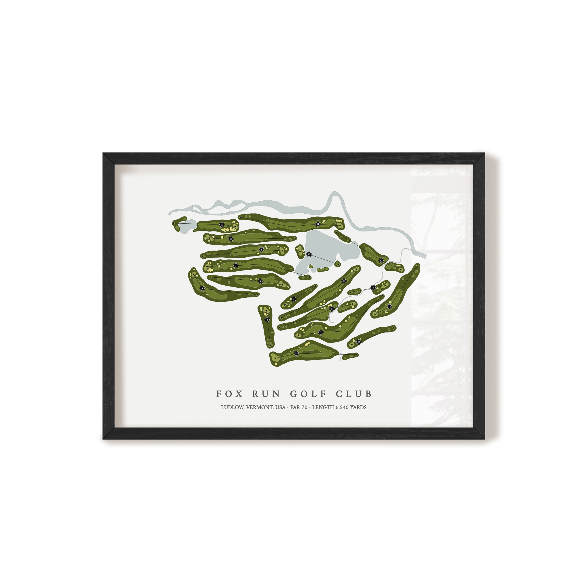 Fox Run Golf Club | Golf Course Print | Black Frame