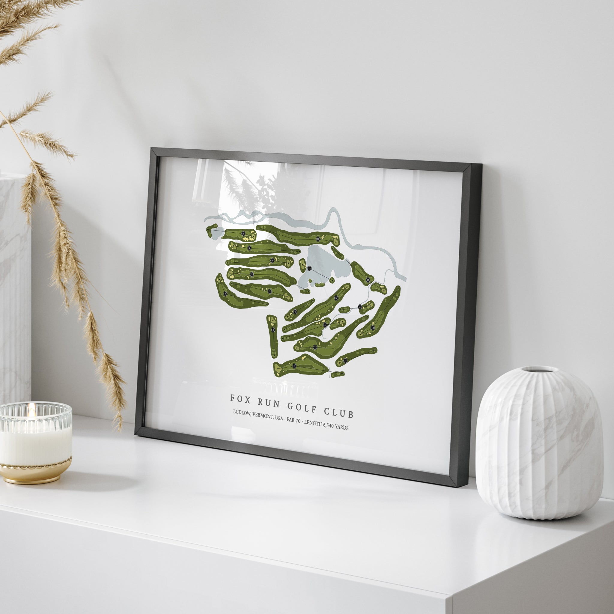 Fox Run Golf Club | Golf Course Print | On Table