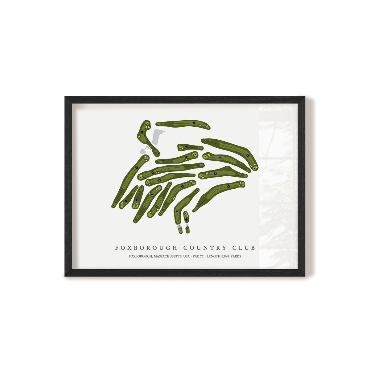 Foxborough Country Club | Golf Course Print | Black Frame