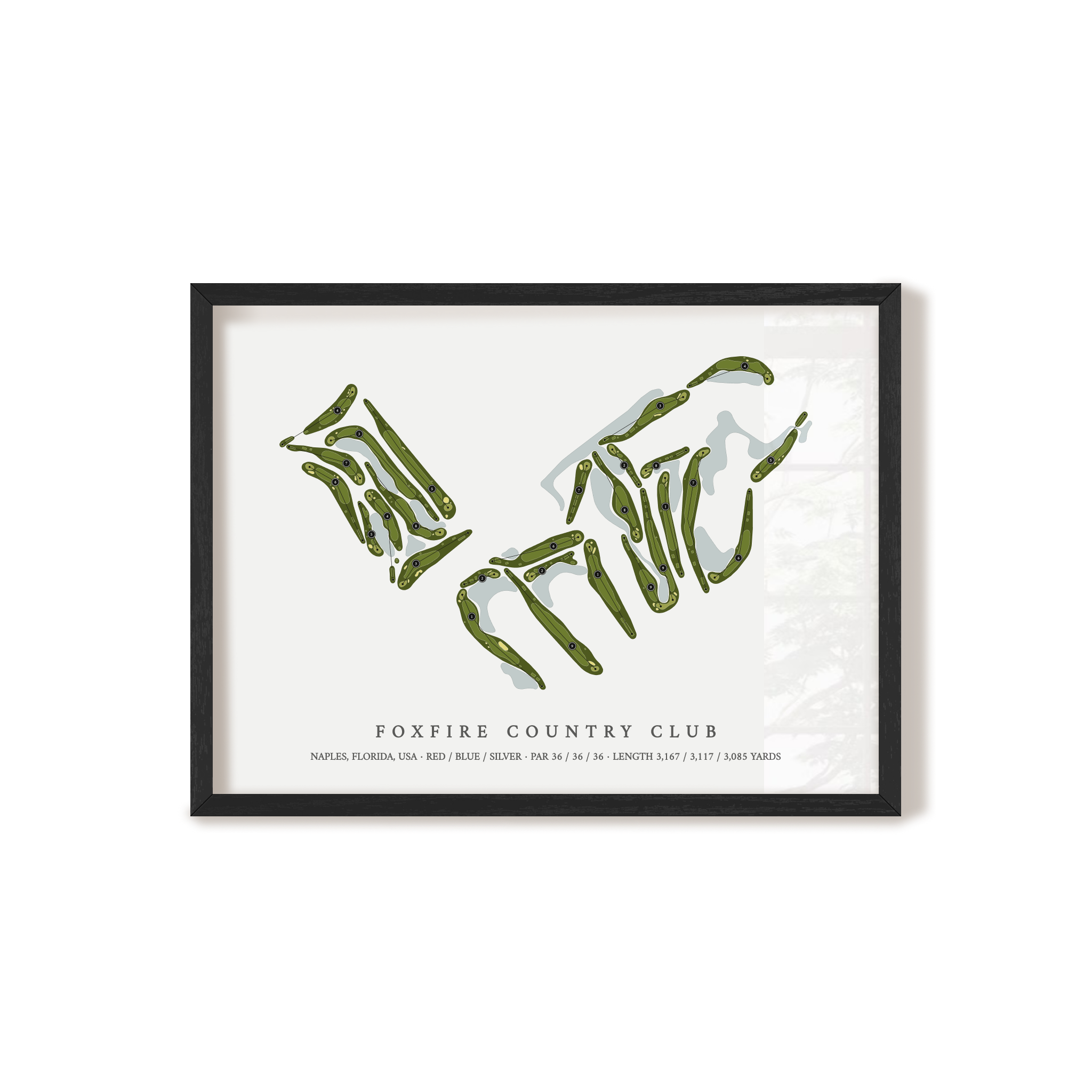 Foxfire Country Club | Golf Course Map | Black Frame