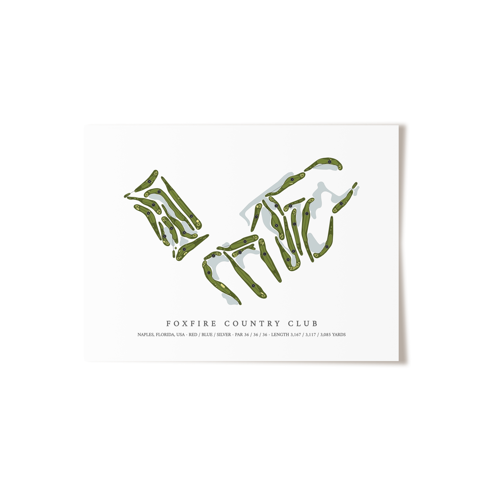 Foxfire Country Club | Golf Course Map | Unframed