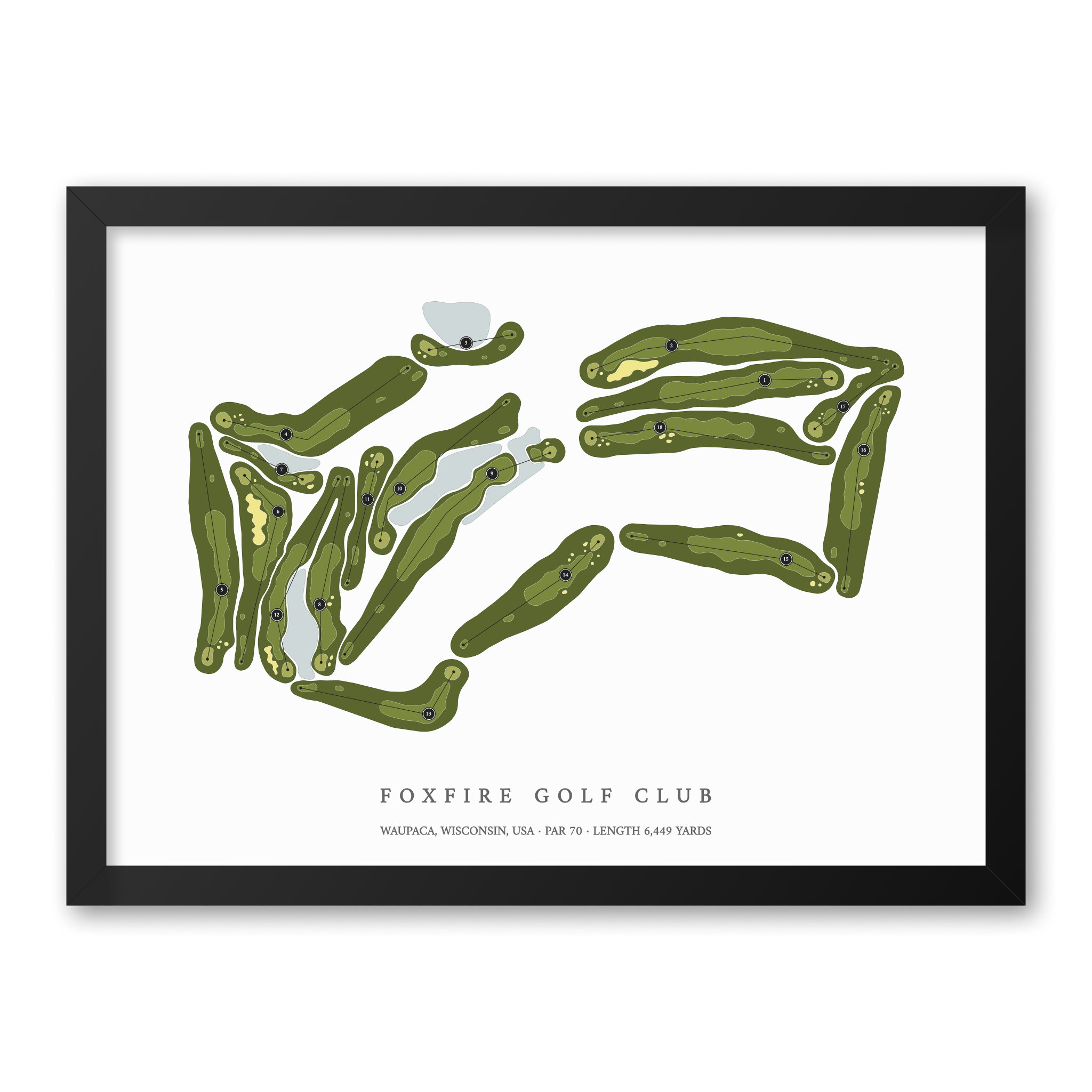 Foxfire Golf Club | Golf Course Map | Black Frame