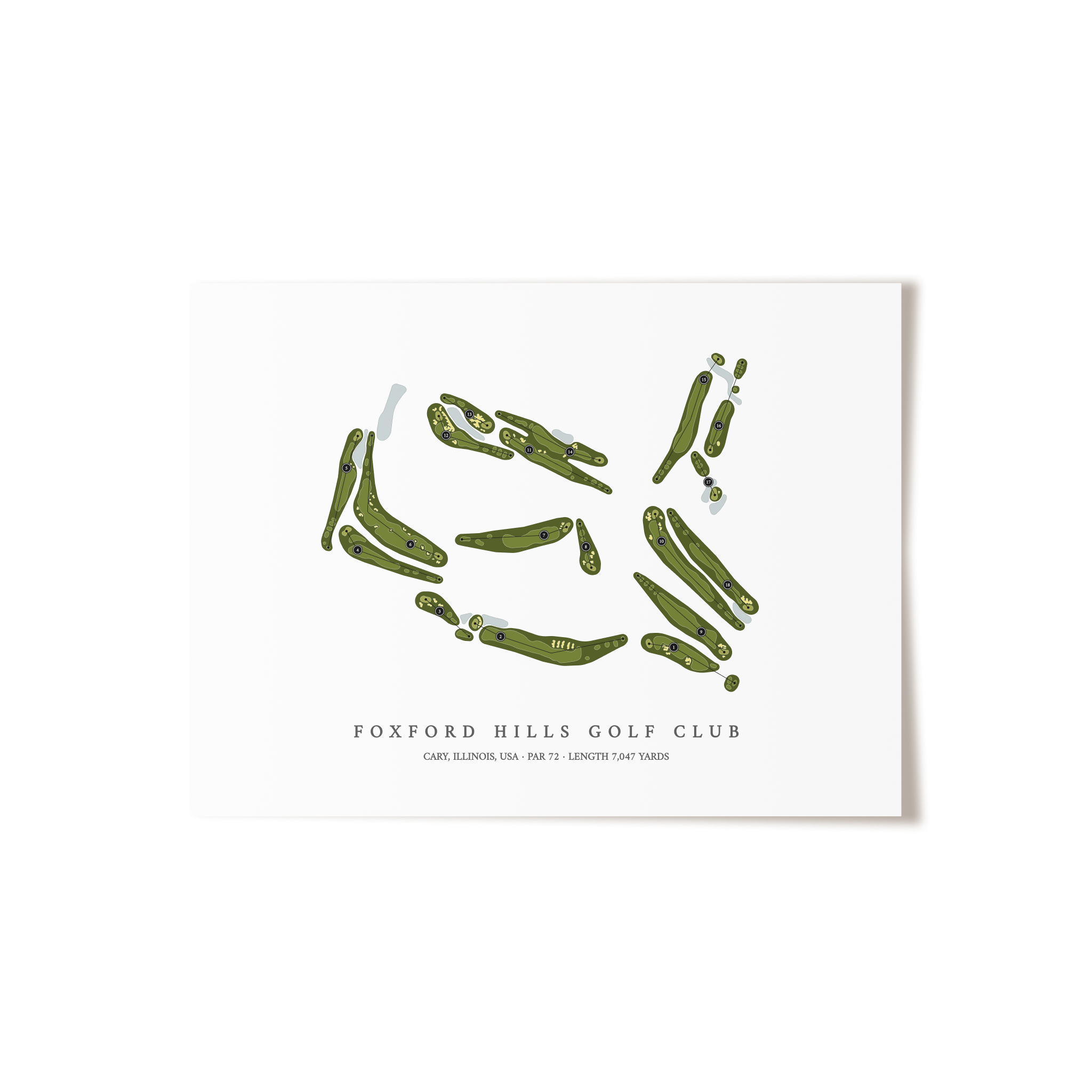 Foxford Hills Golf Club | Golf Course Map | Unframed