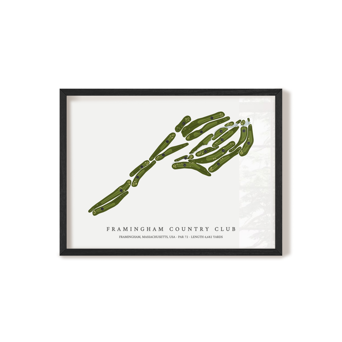 Framingham Country Club | Golf Course Print | Black Frame