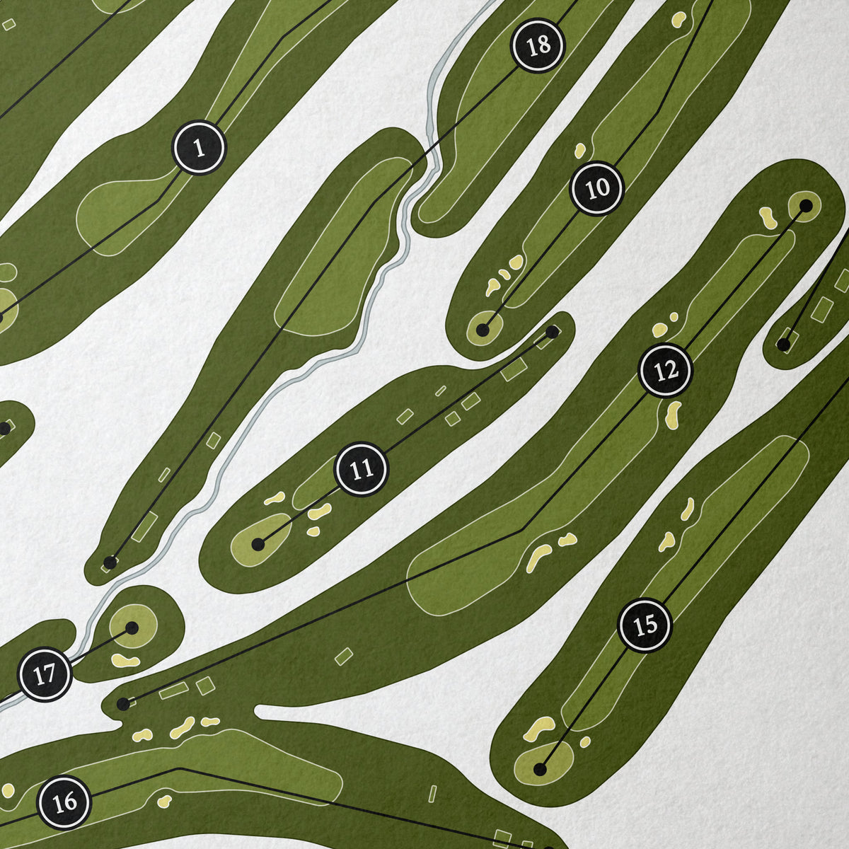 Framingham Country Club | Golf Course Print | Close Up