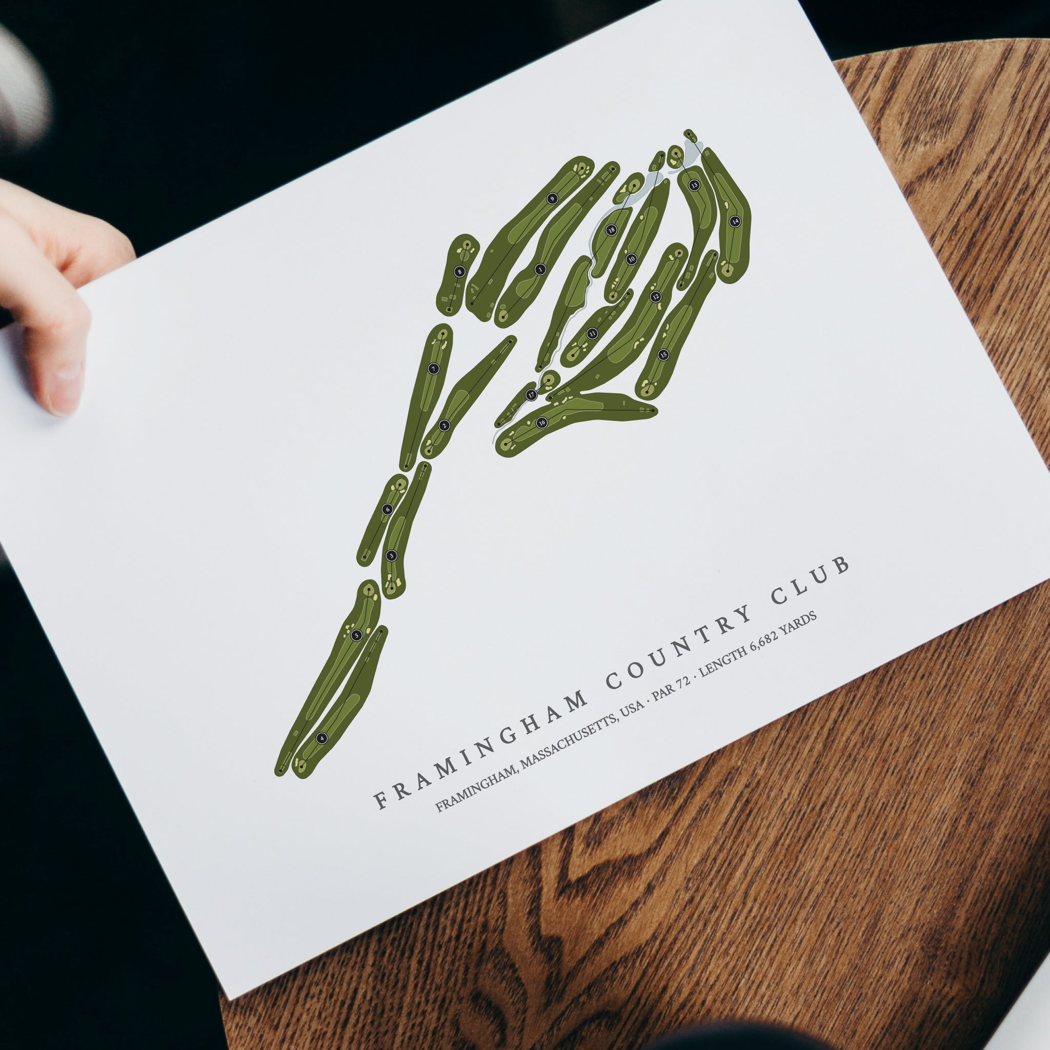 Framingham Country Club | Golf Course Map | With Laptop