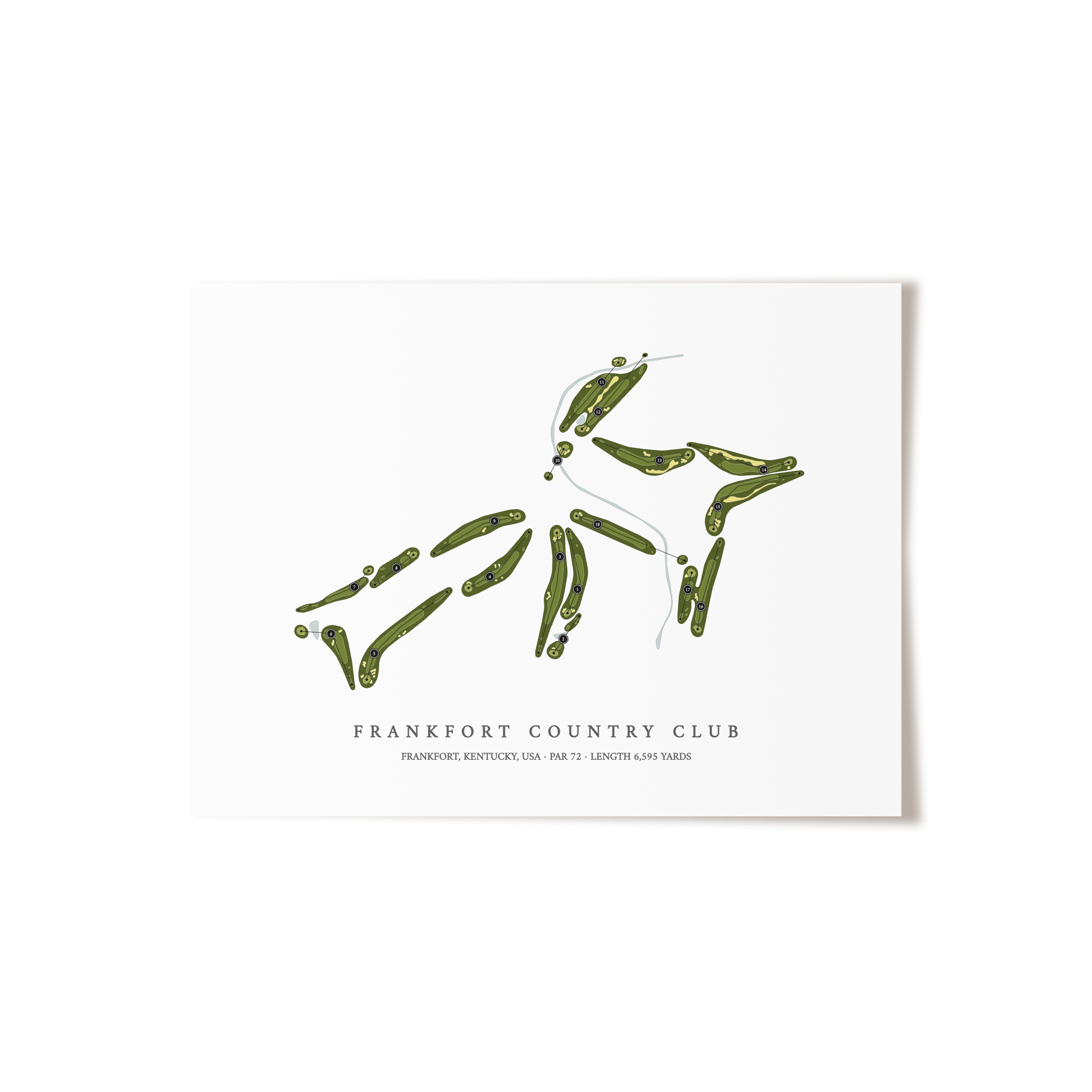 Frankfort Country Club | Golf Course Map | Unframed