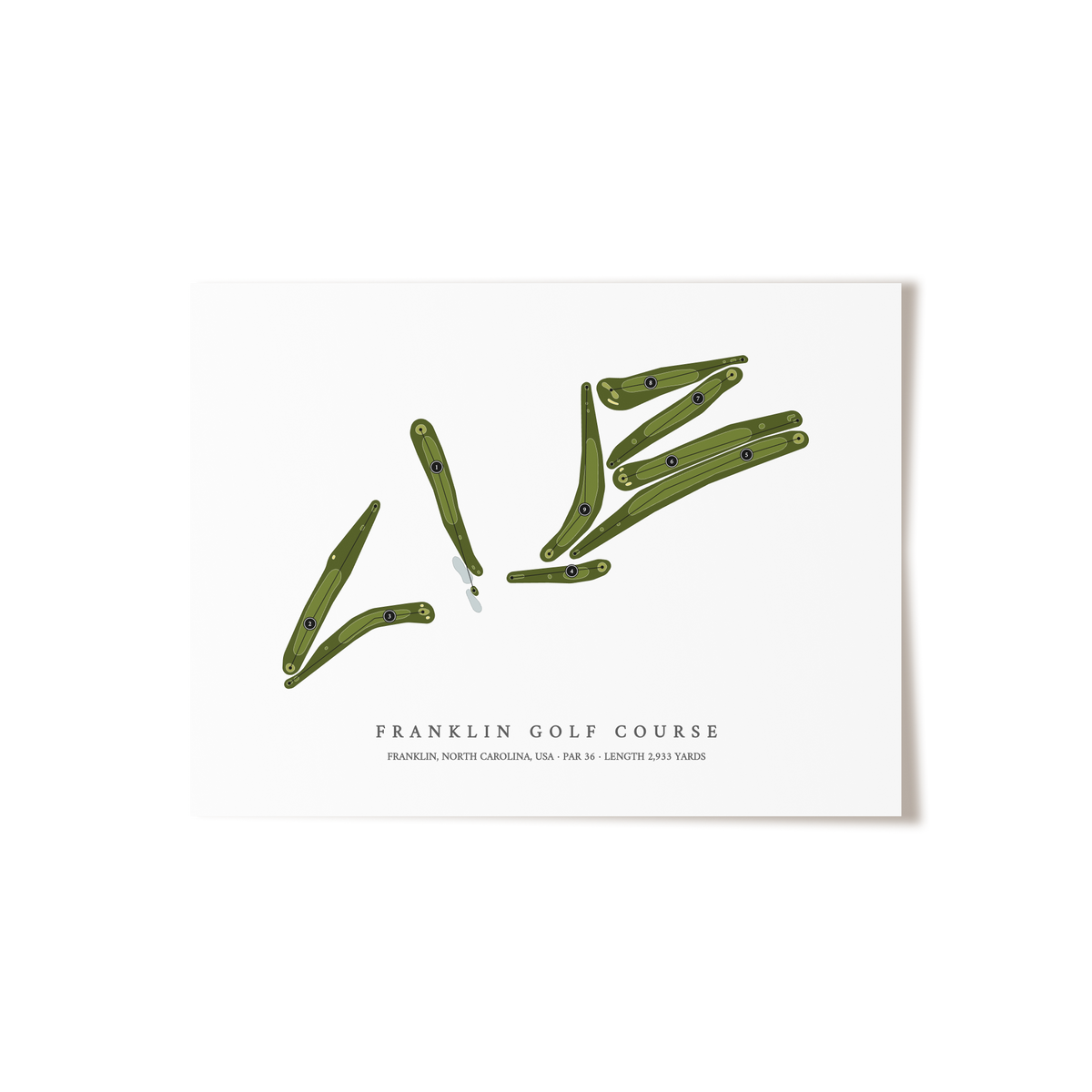 Franklin Golf Course | Golf Course Map | Unframed