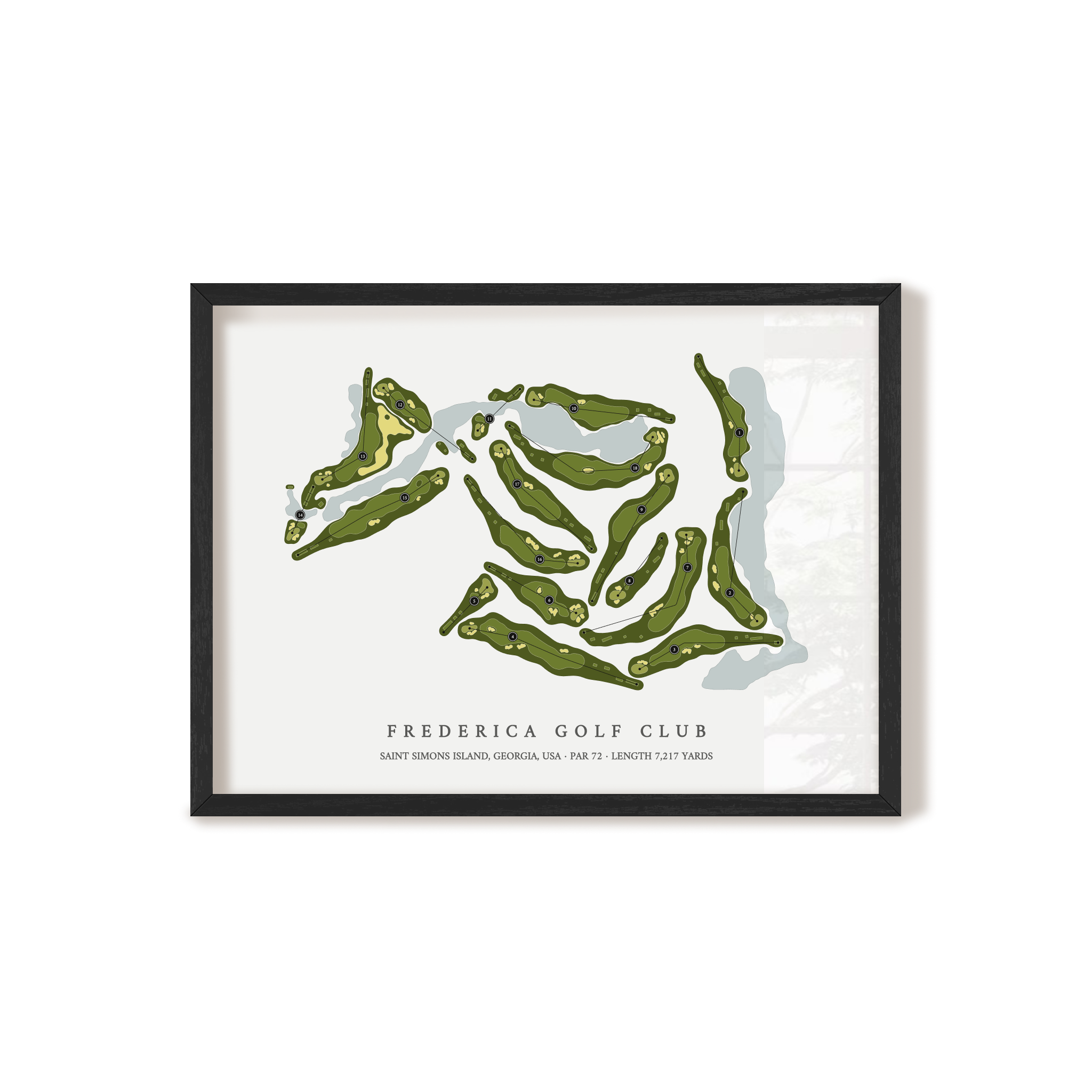 Frederica Golf Club | Golf Course Print | Black Frame