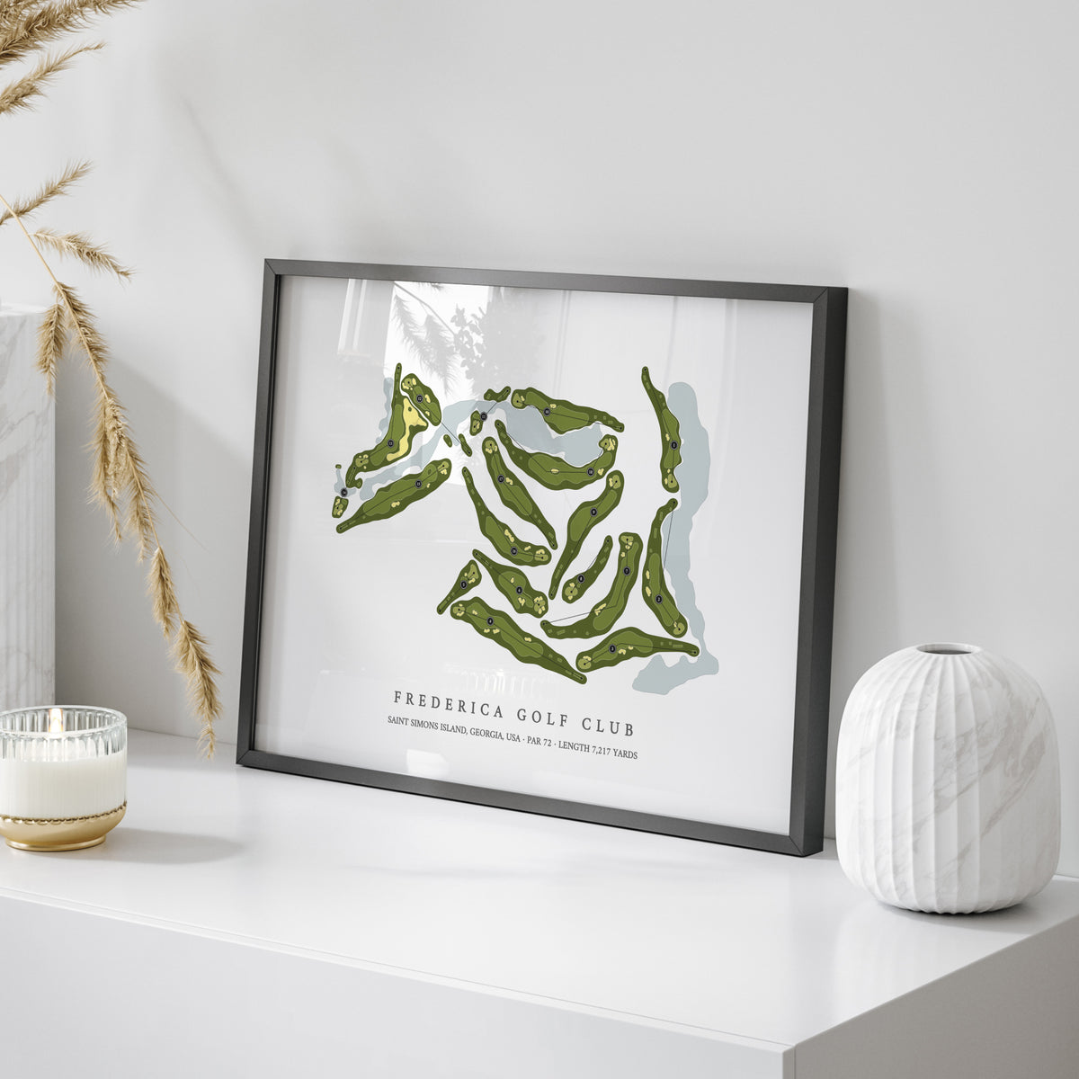 Frederica Golf Club | Golf Course Print | On Table