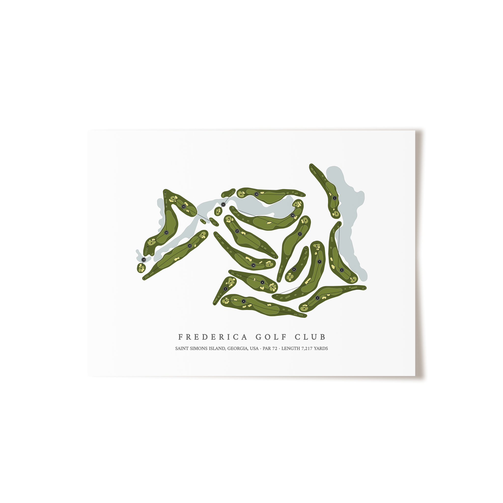 Frederica Golf Club | Golf Course Map | Unframed
