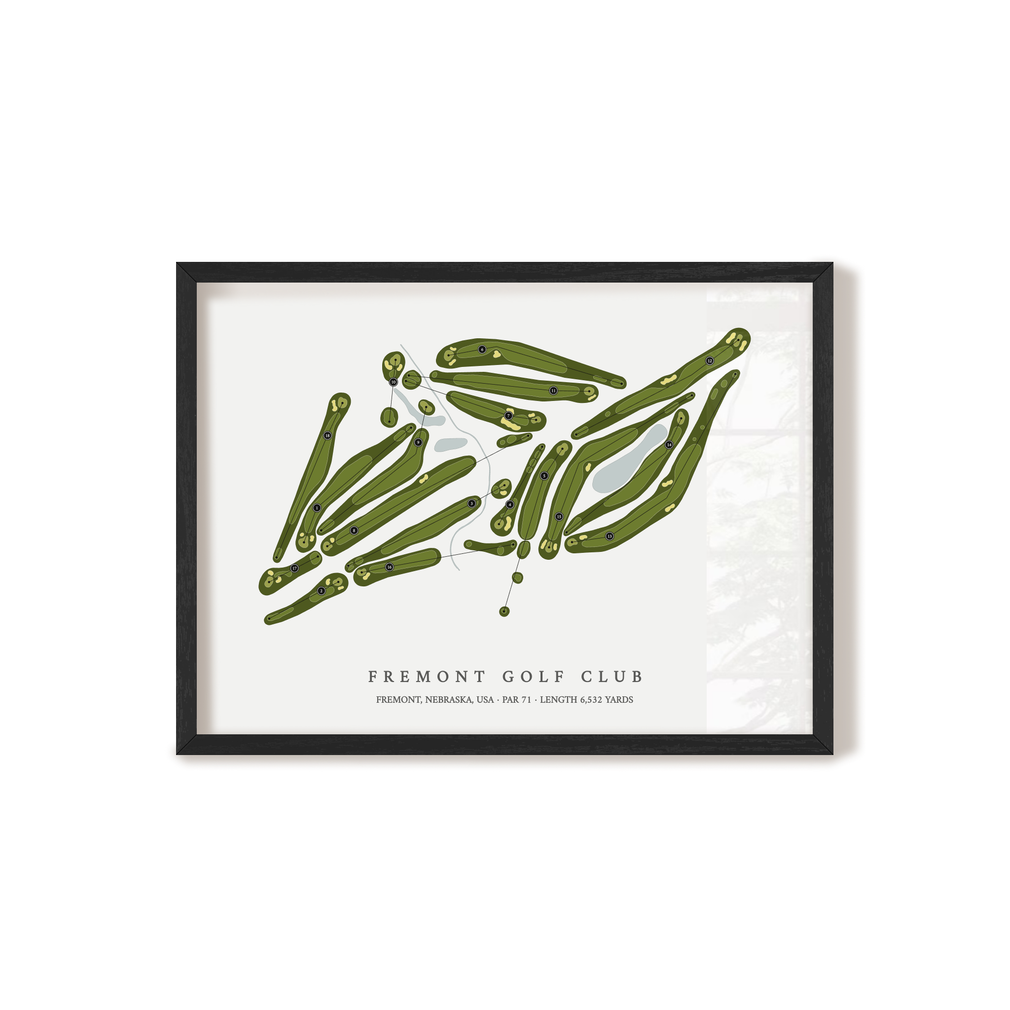 Fremont Golf Club | Golf Course Map | Black Frame