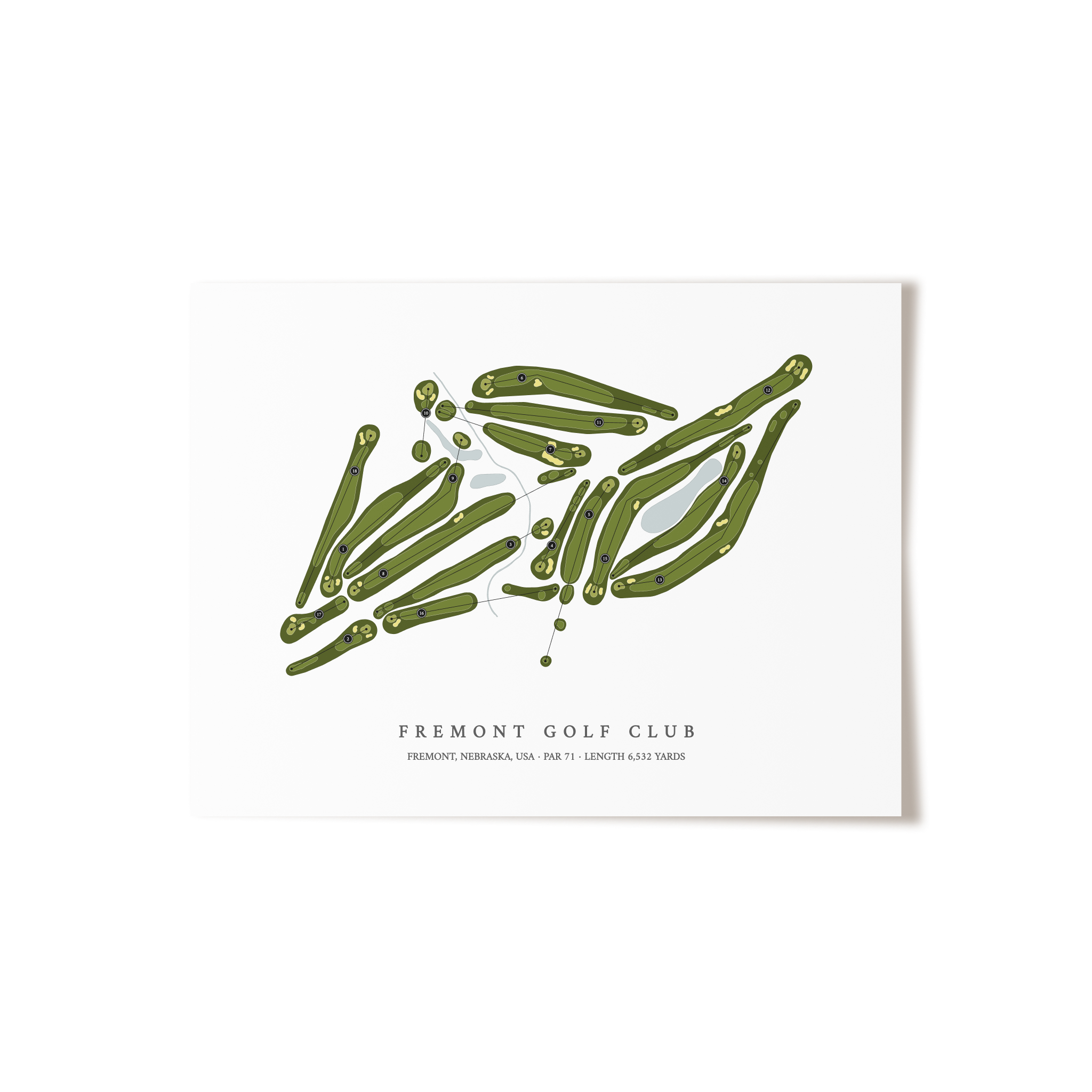 Fremont Golf Club | Golf Course Map | Unframed