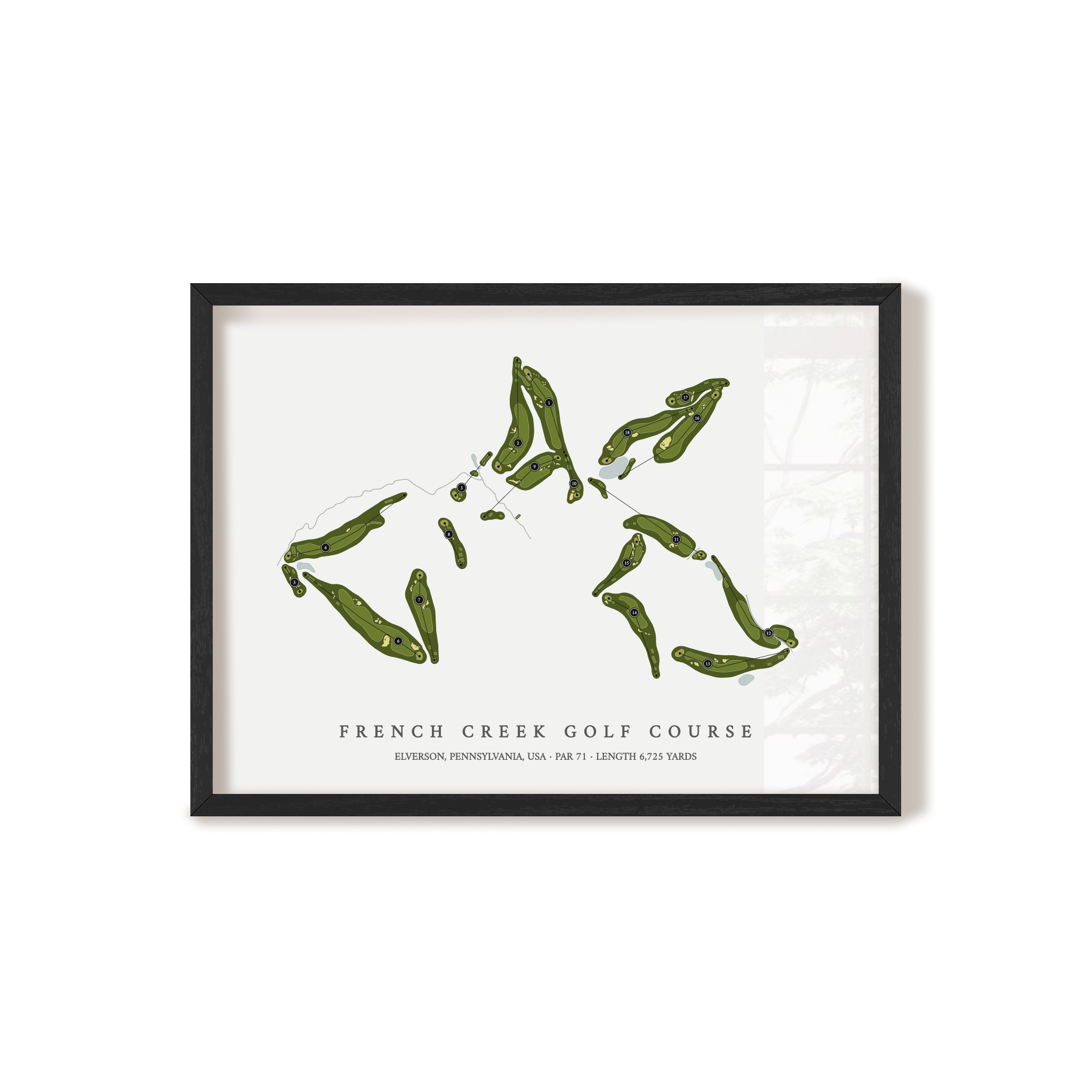 French Creek Golf Course | Golf Course Map | Black Frame