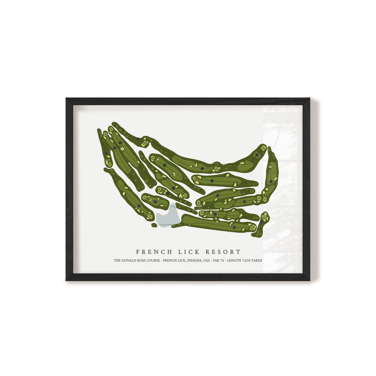 French Lick Resort - The Donald Ross Course | Golf Course Map | Black Frame