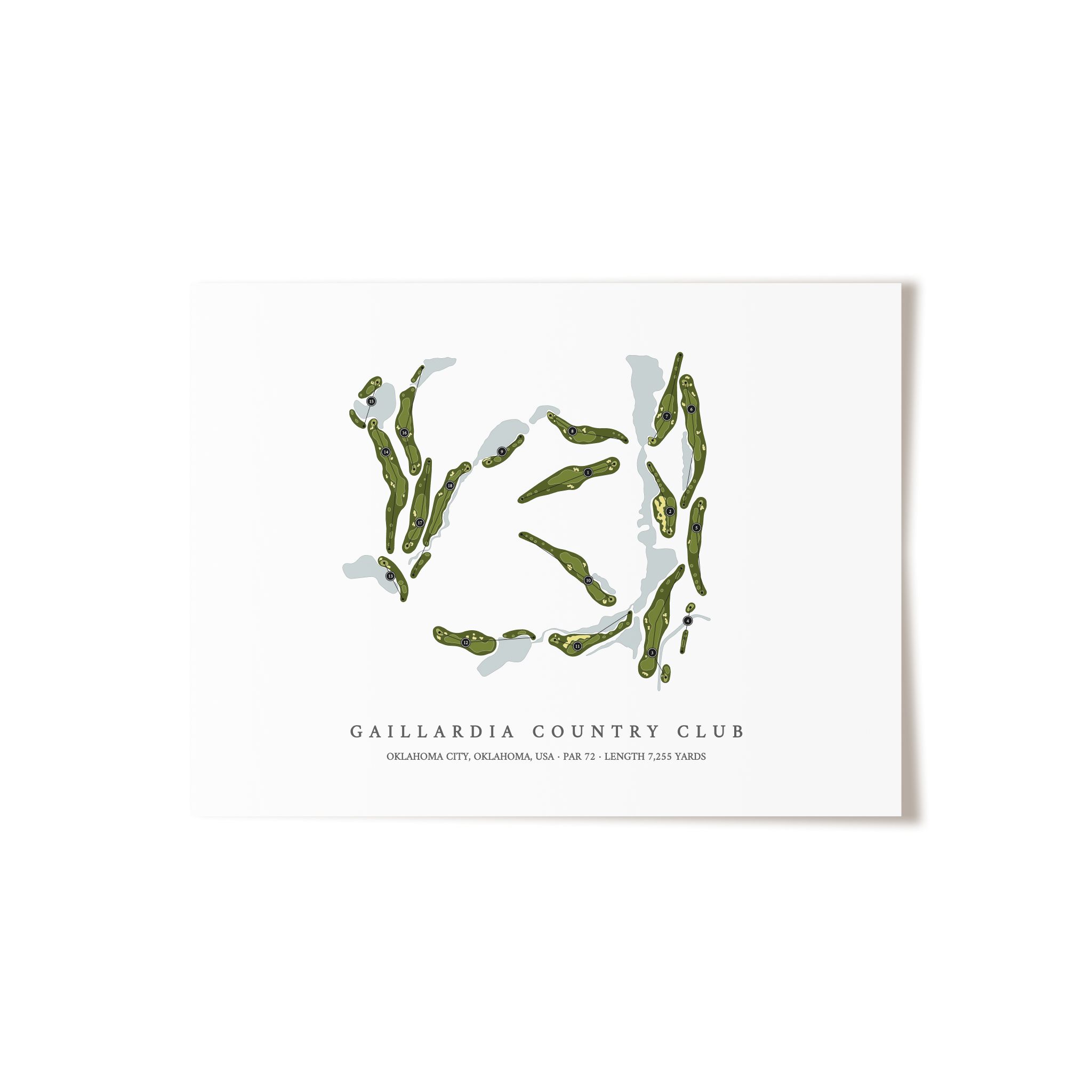 Gaillardia Country Club | Golf Course Map | Unframed