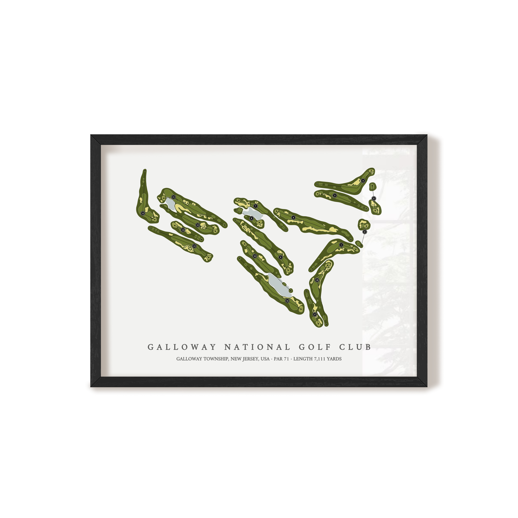 Galloway National Golf Club | Golf Course Map | Black Frame