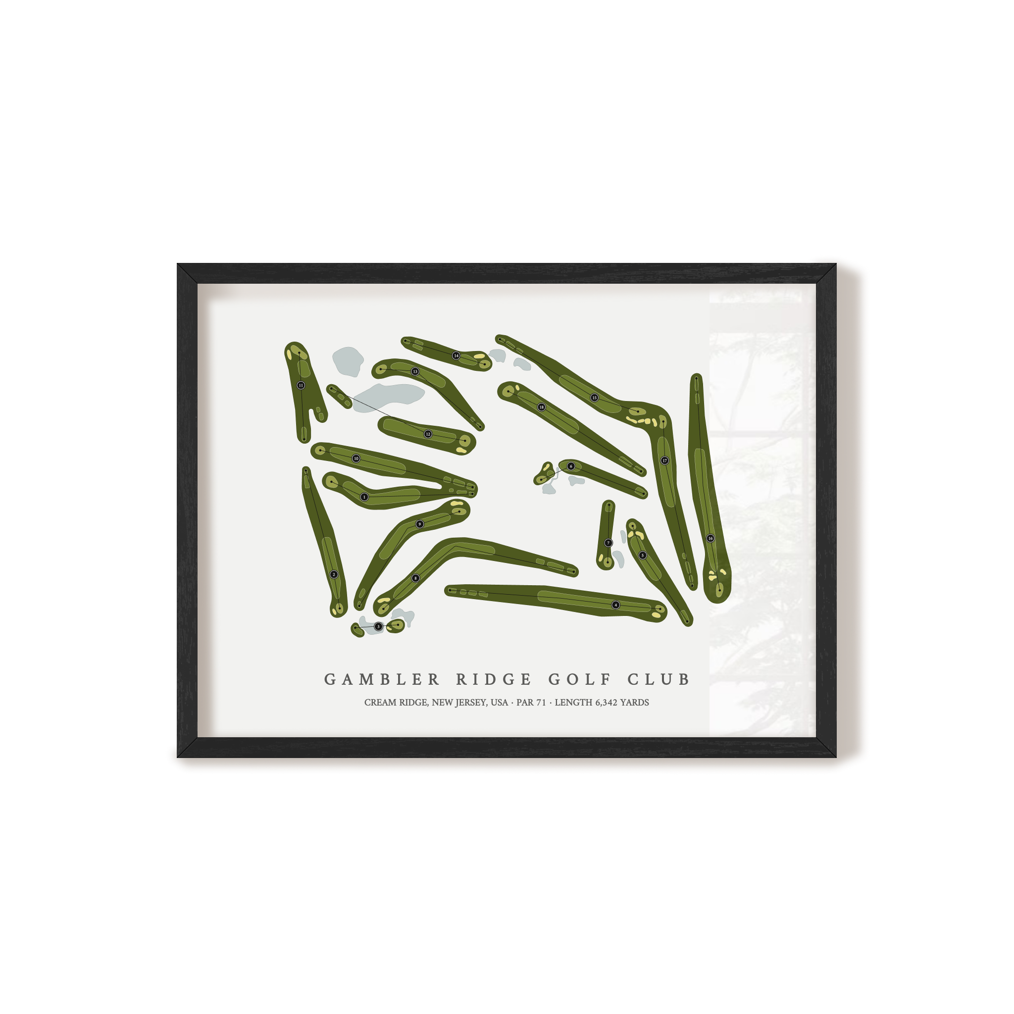 Gambler Ridge Golf Club | Golf Course Map | Black Frame