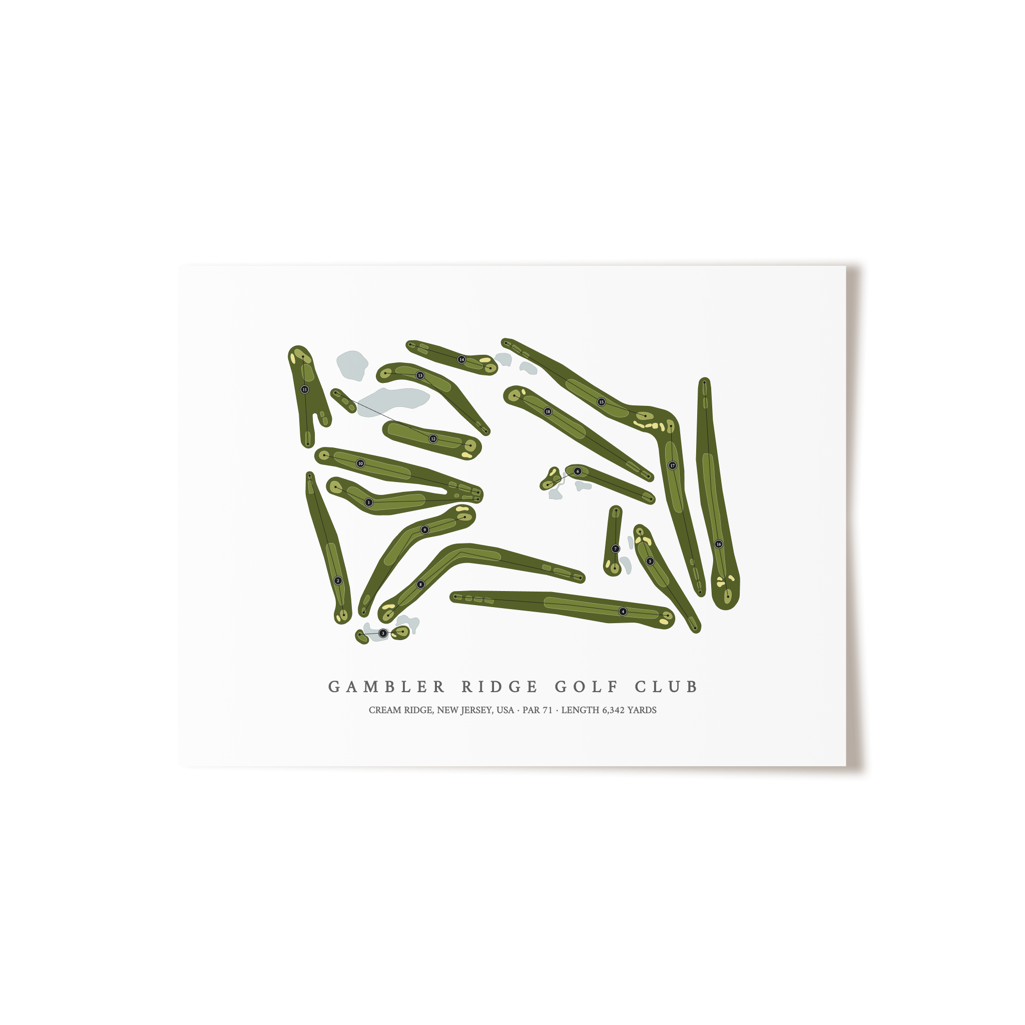 Gambler Ridge Golf Club | Golf Course Map | Unframed