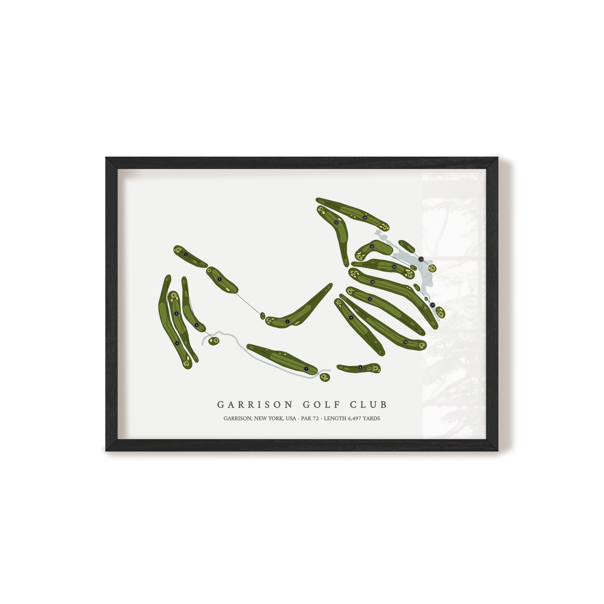 Garrison Golf Club | Golf Course Map | Black Frame