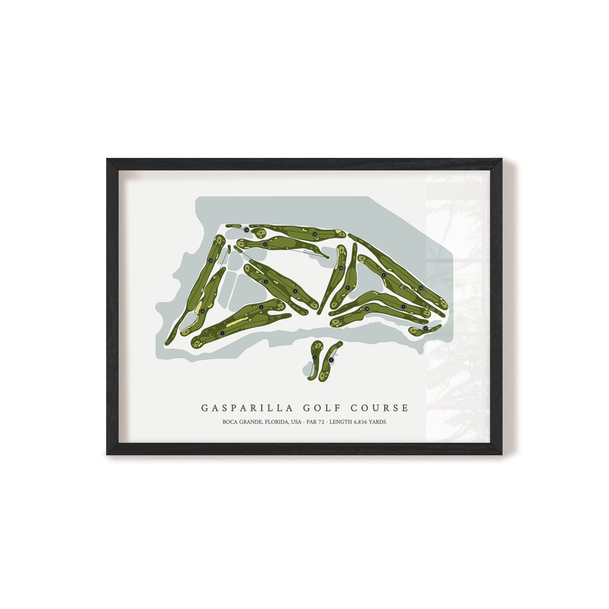 Gasparilla Golf Course | Golf Course Map | Black Frame