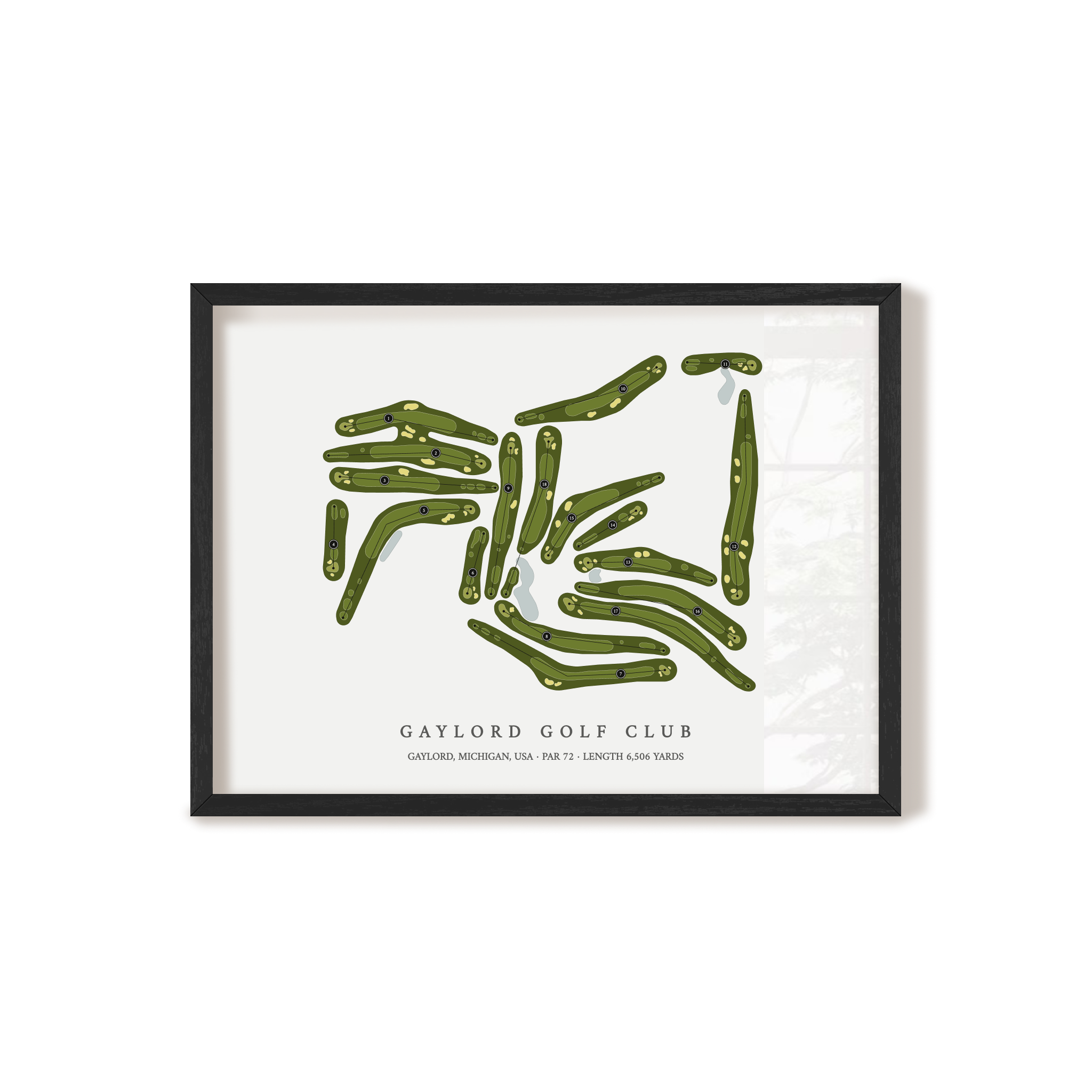 Gaylord Golf Club | Golf Course Map | Black Frame