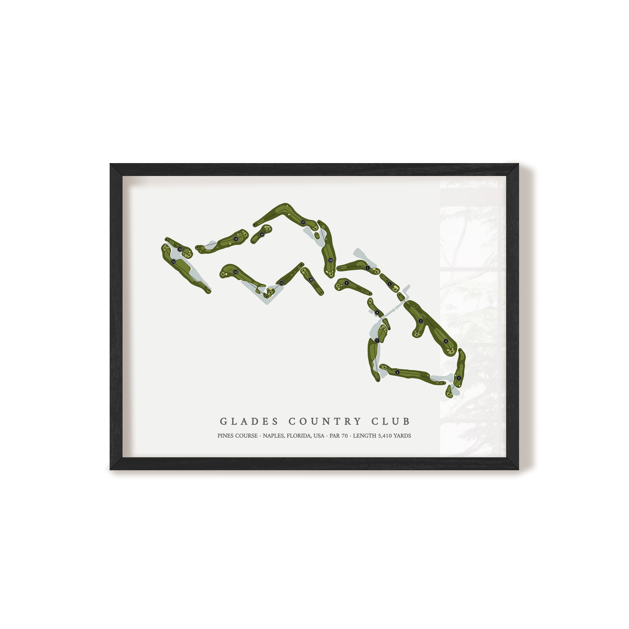 Glades Country Club - Pines Course | Golf Course Print | Black Frame