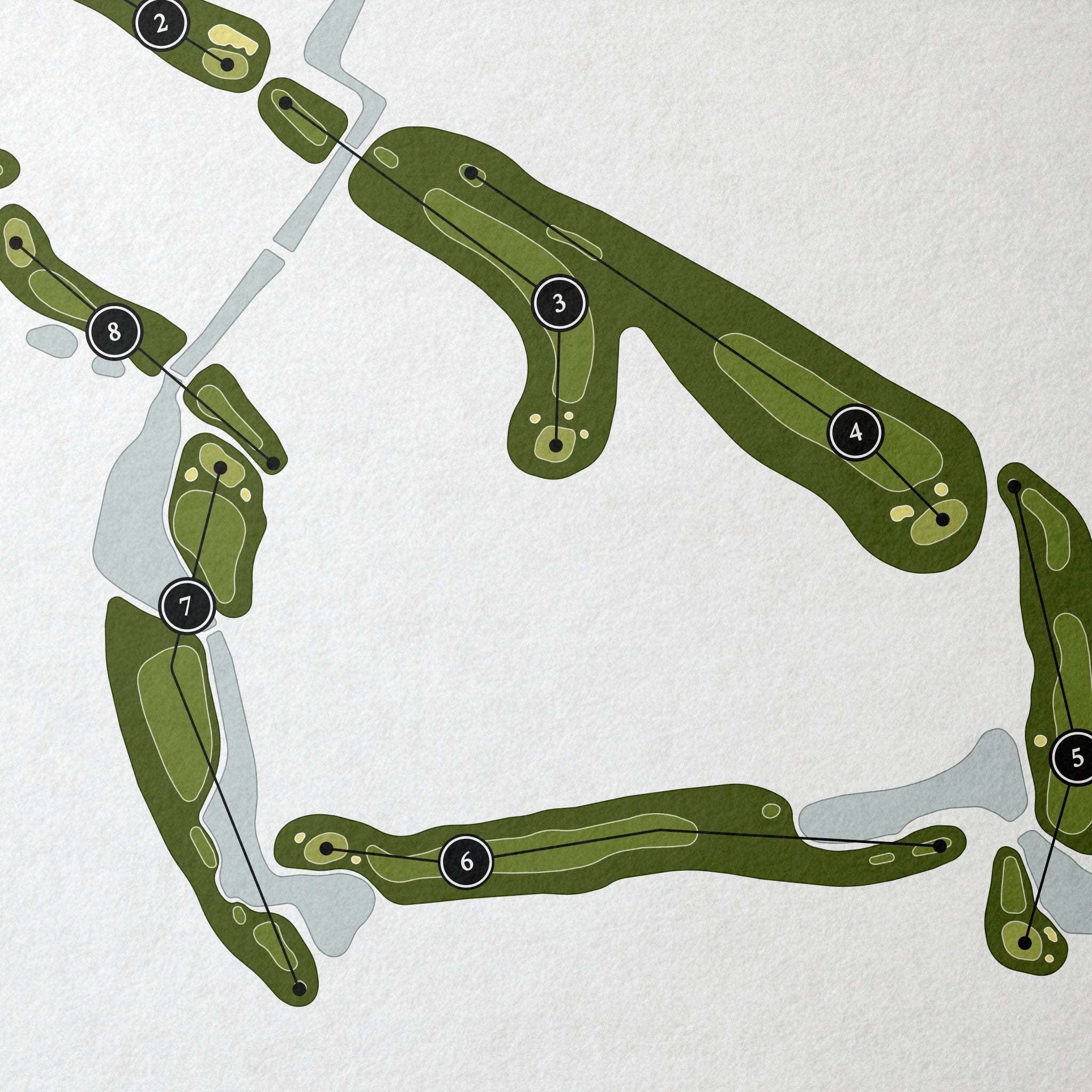 Glades Country Club - Pines Course | Golf Course Print | Close Up
