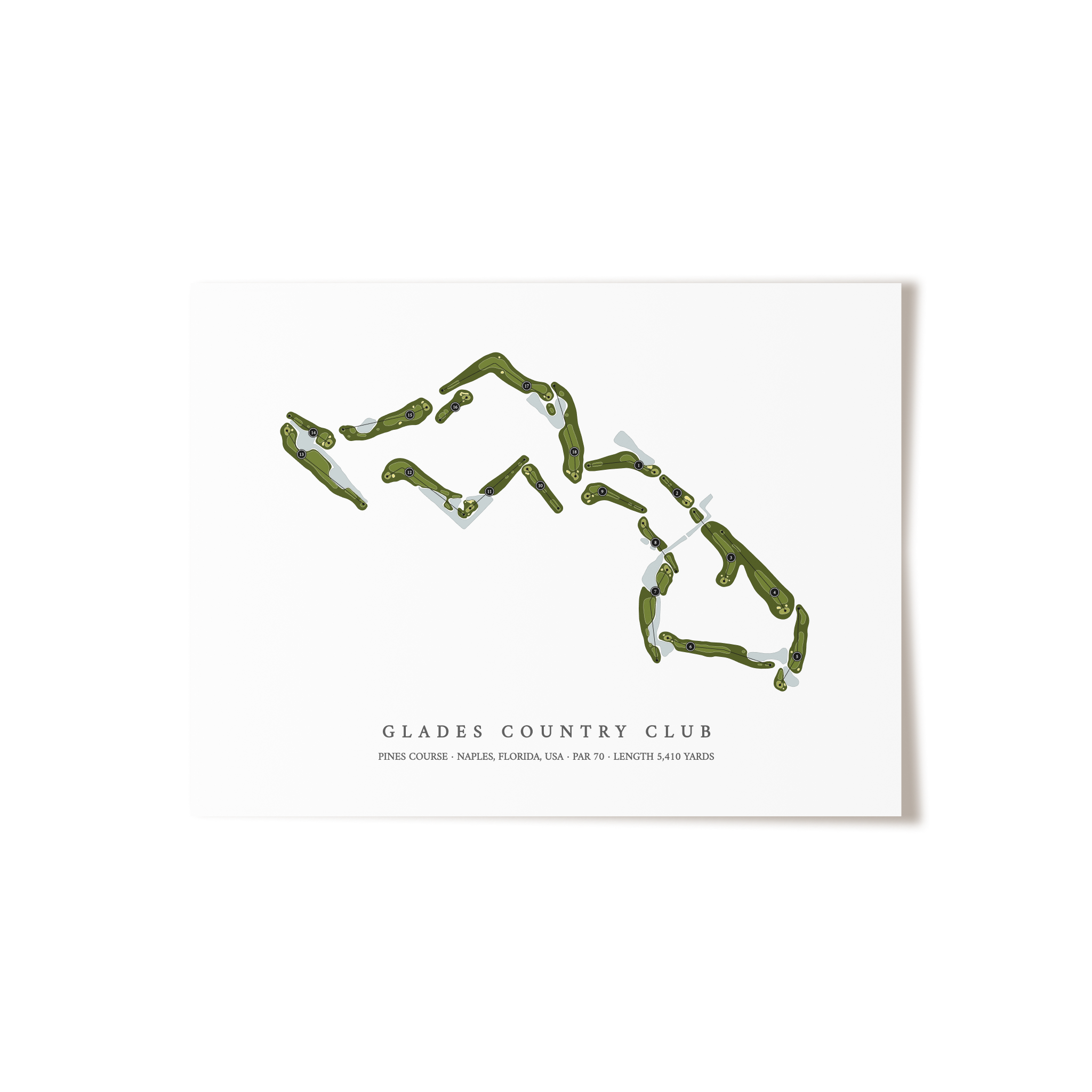 Glades Country Club - Pines Course | Golf Course Print | Unframed