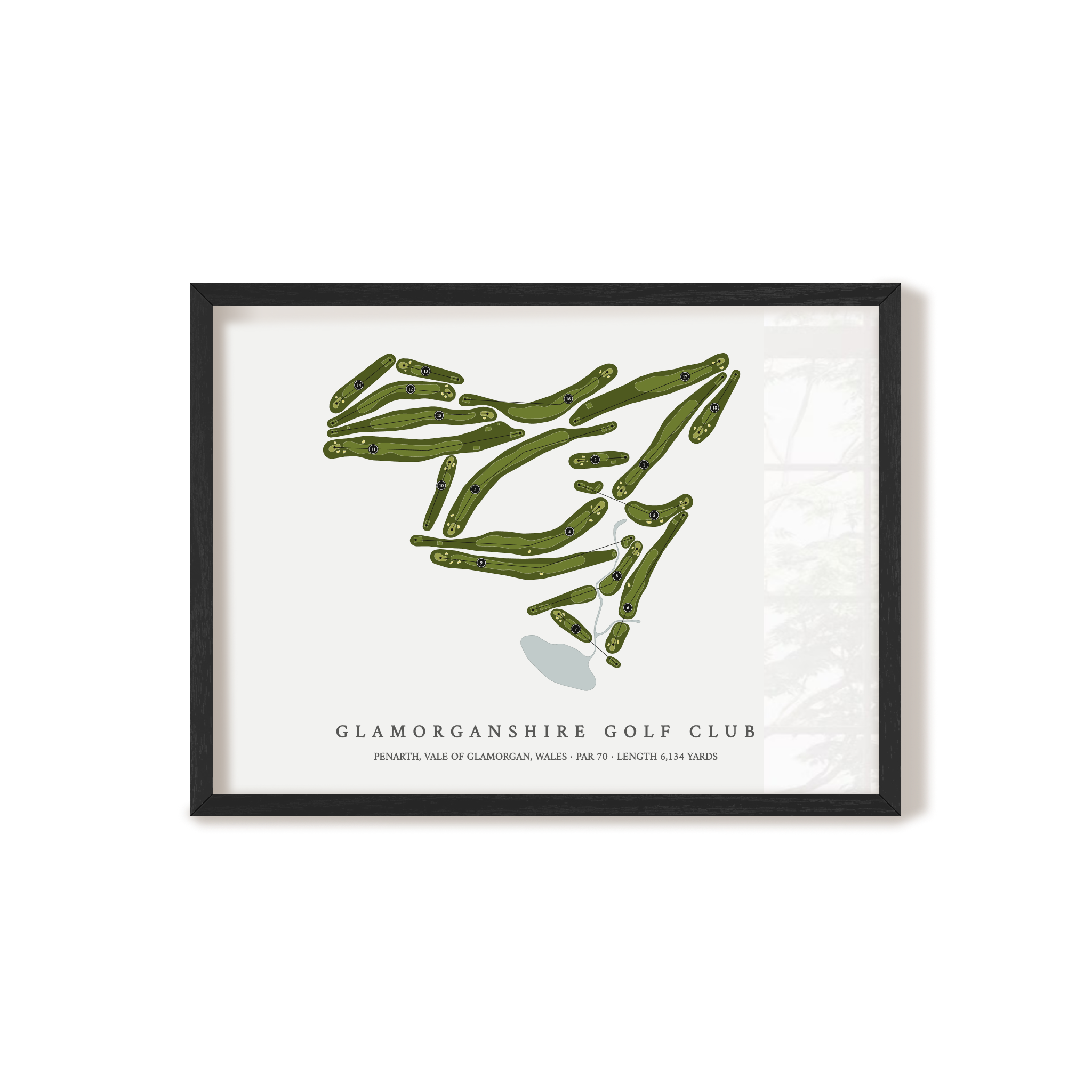 Glamorganshire Golf Club | Golf Course Map | Black Frame