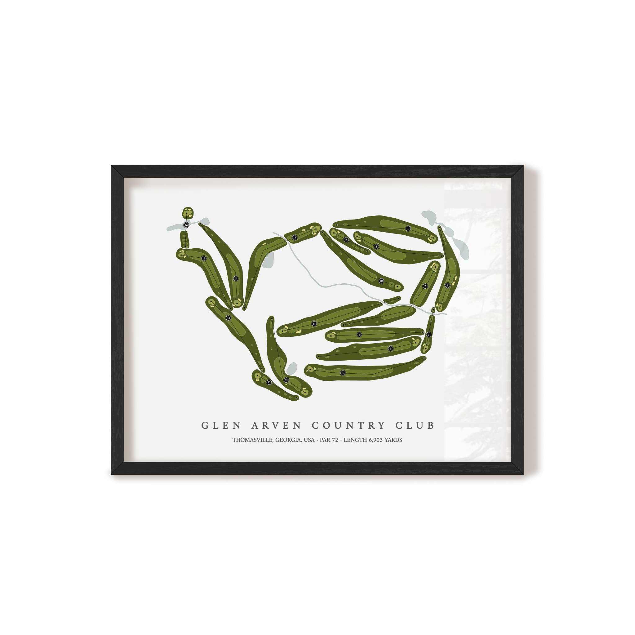 Glen Arven Country Club | Golf Course Map | Black Frame