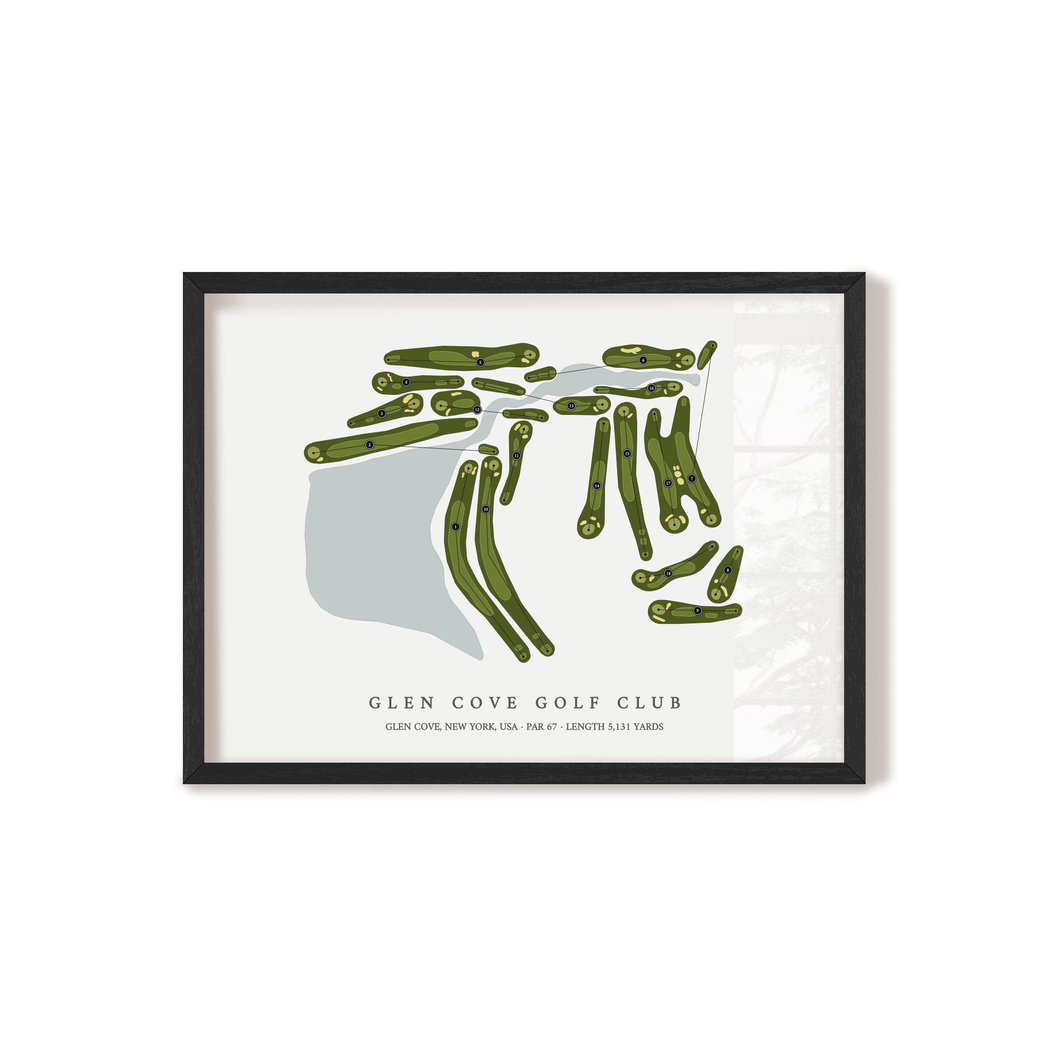 Glen Cove Golf Club | Golf Course Map | Black Frame